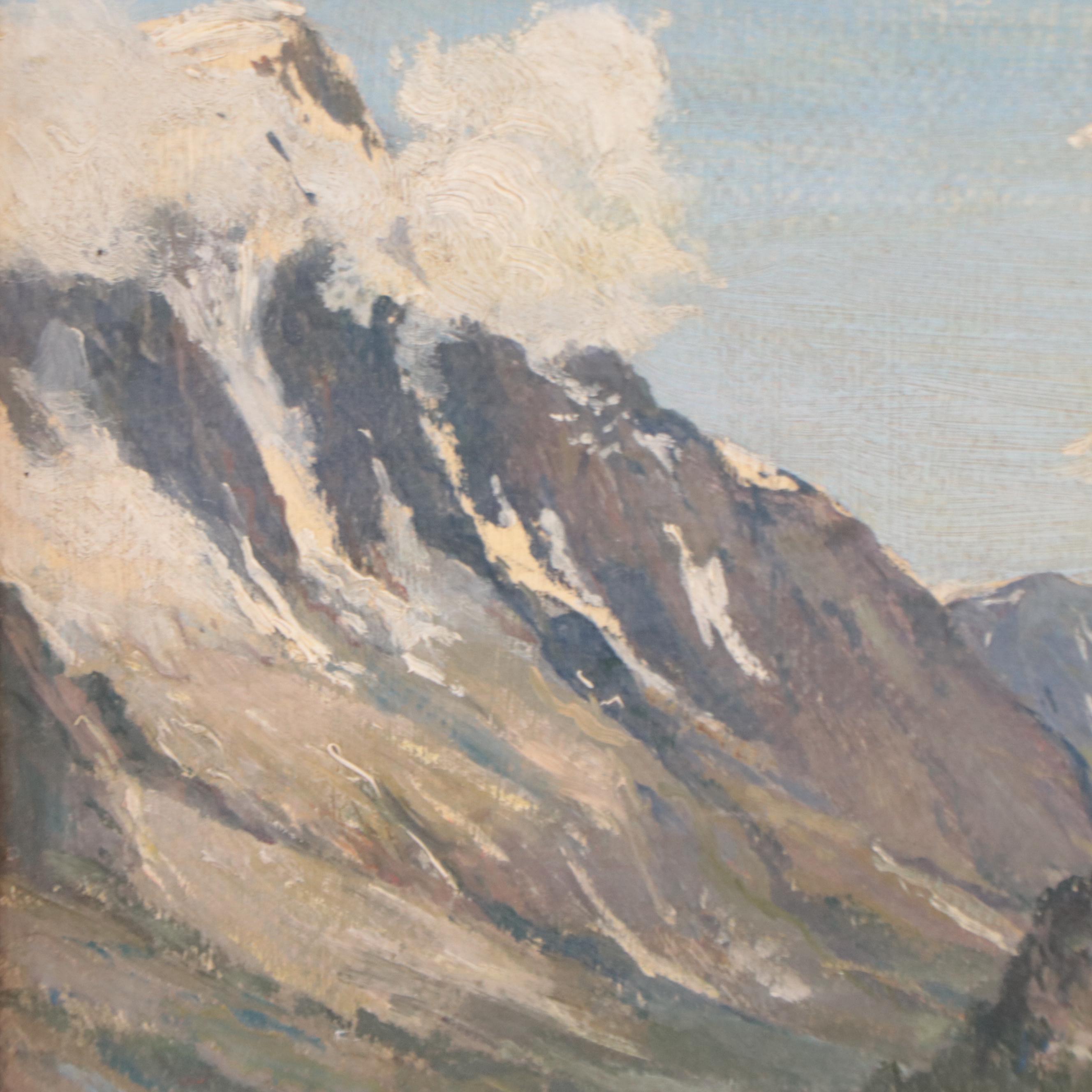Oil Painting of Alpine Landscape, 1937
