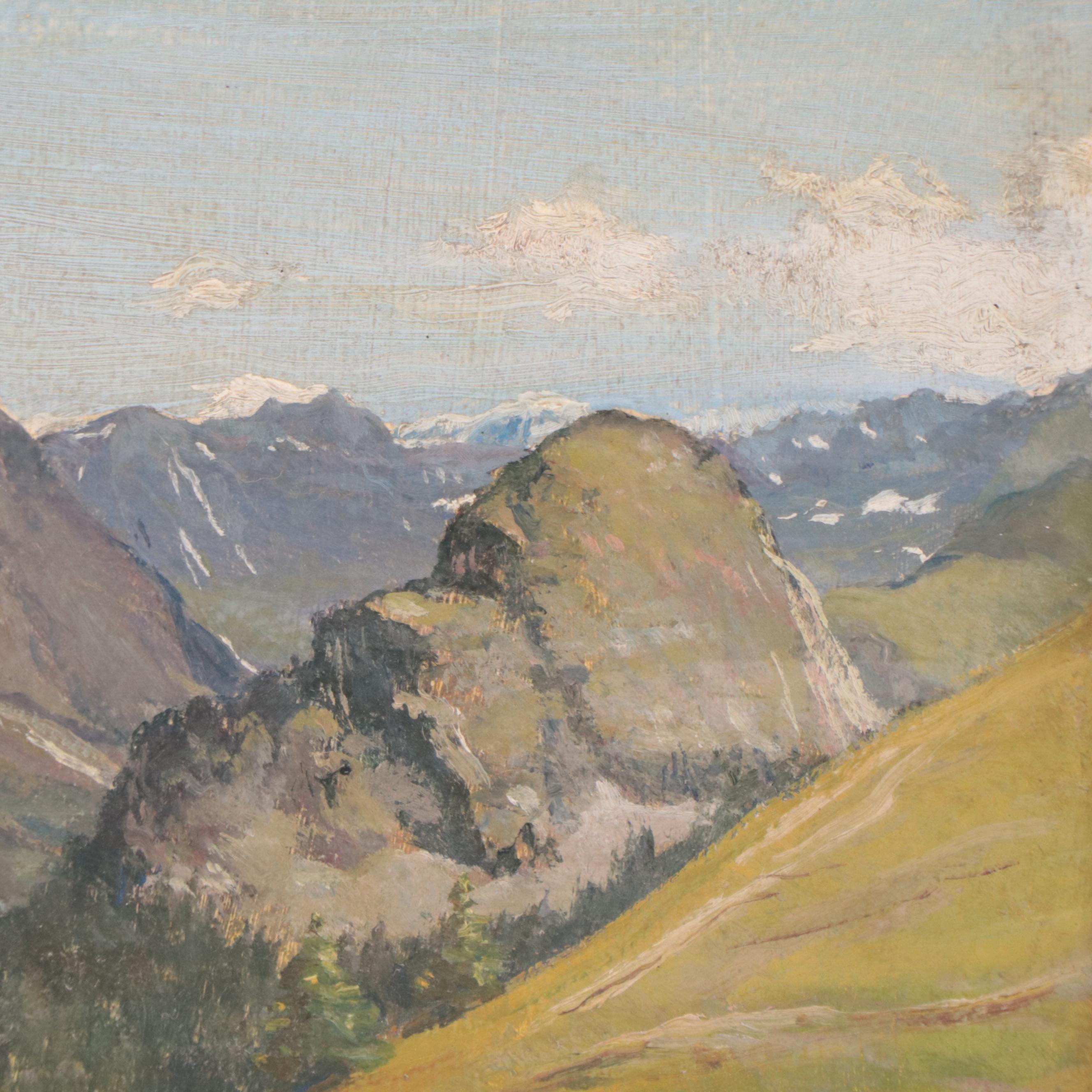 Oil Painting of Alpine Landscape, 1937
