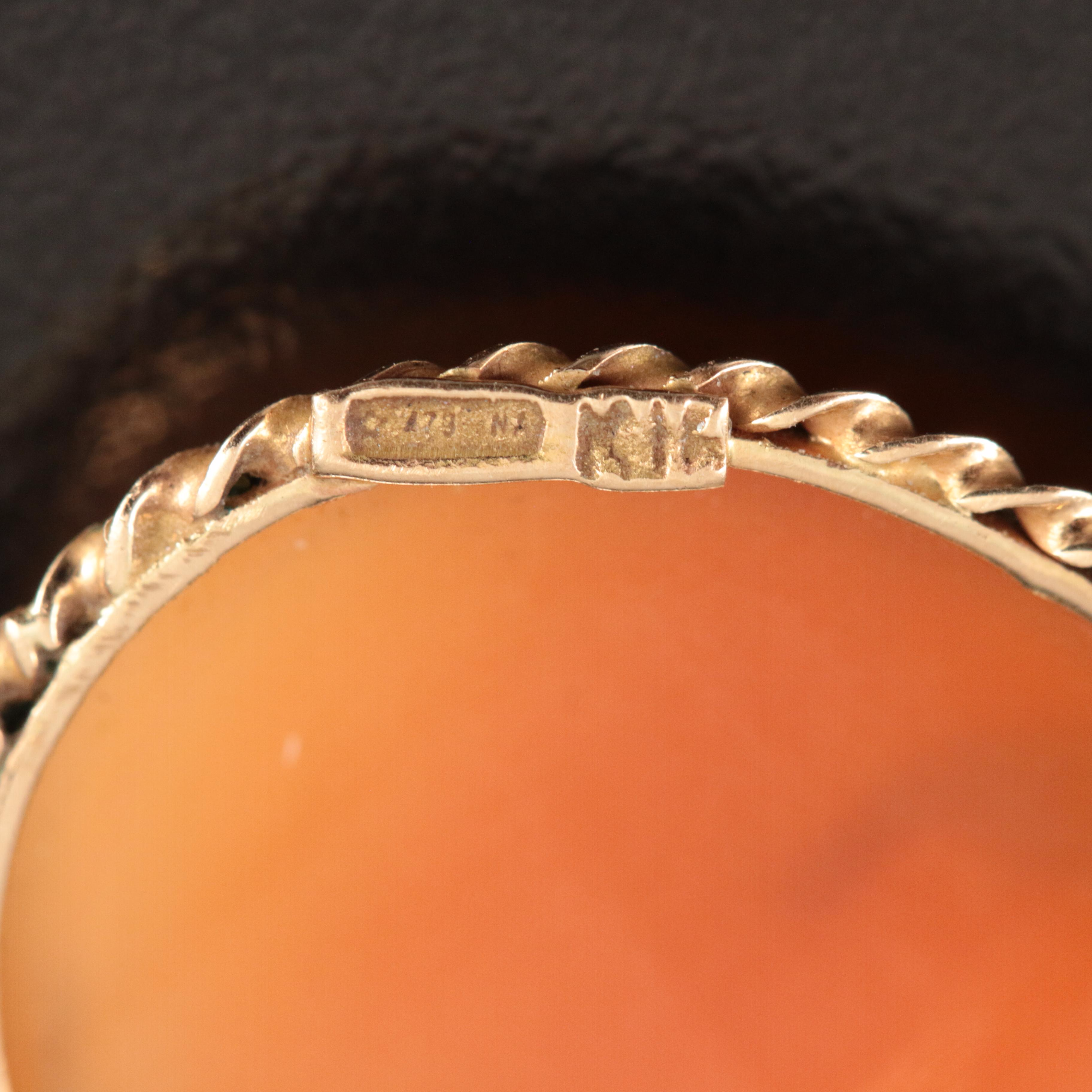 Vintage Italian 14K Shell Converter Brooch