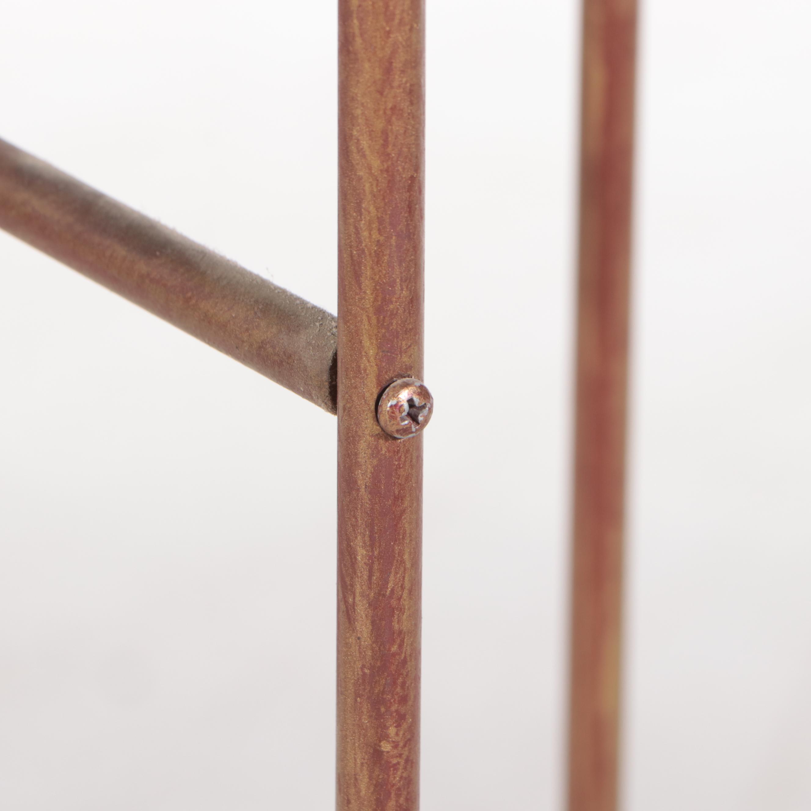 Metal and Glass Console Table, Pedestal and Coffee Table