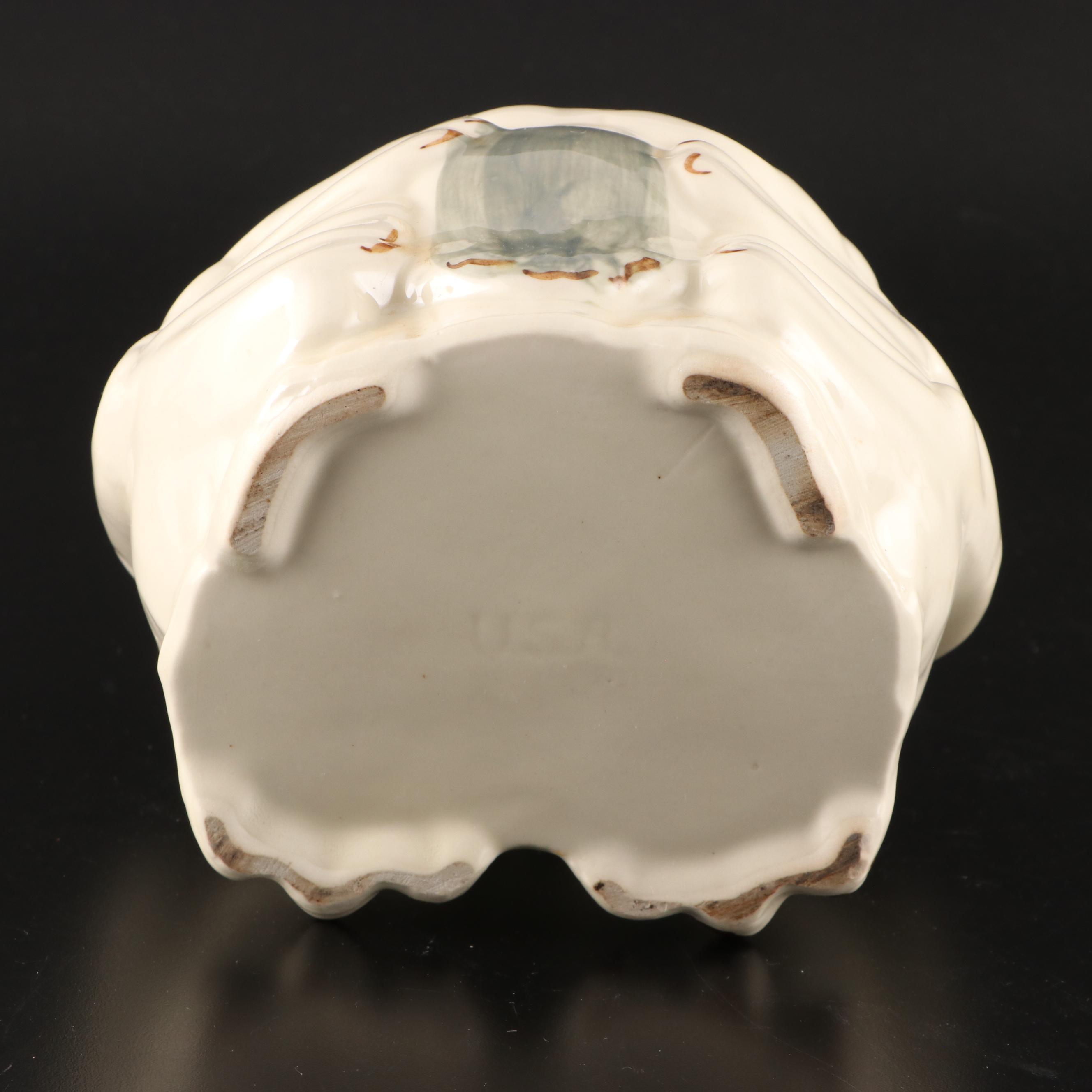 Shawnee Pottery Winking Owl Cookie Jar With Ceramic Persian Cat Planter