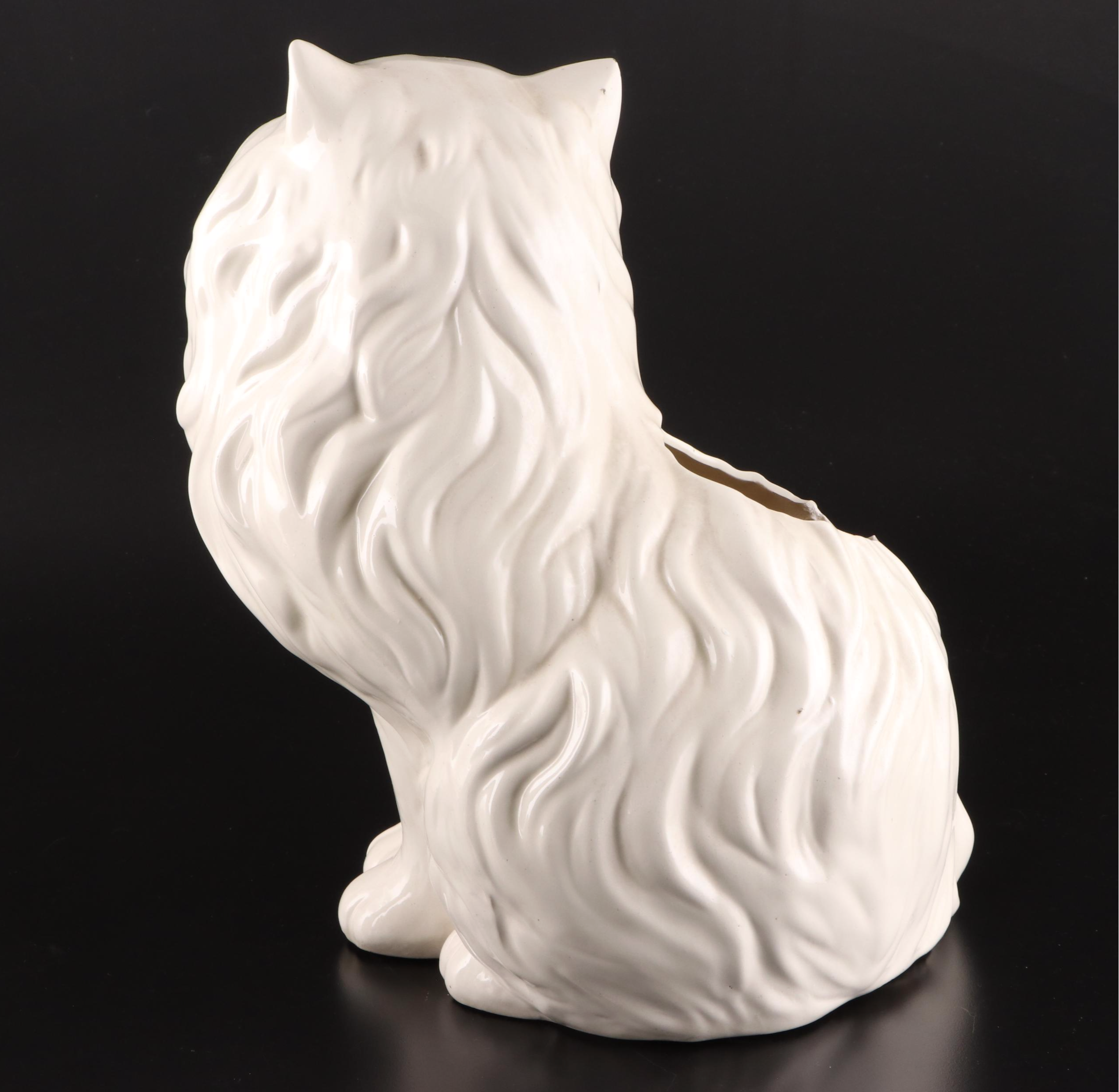 Shawnee Pottery Winking Owl Cookie Jar With Ceramic Persian Cat Planter