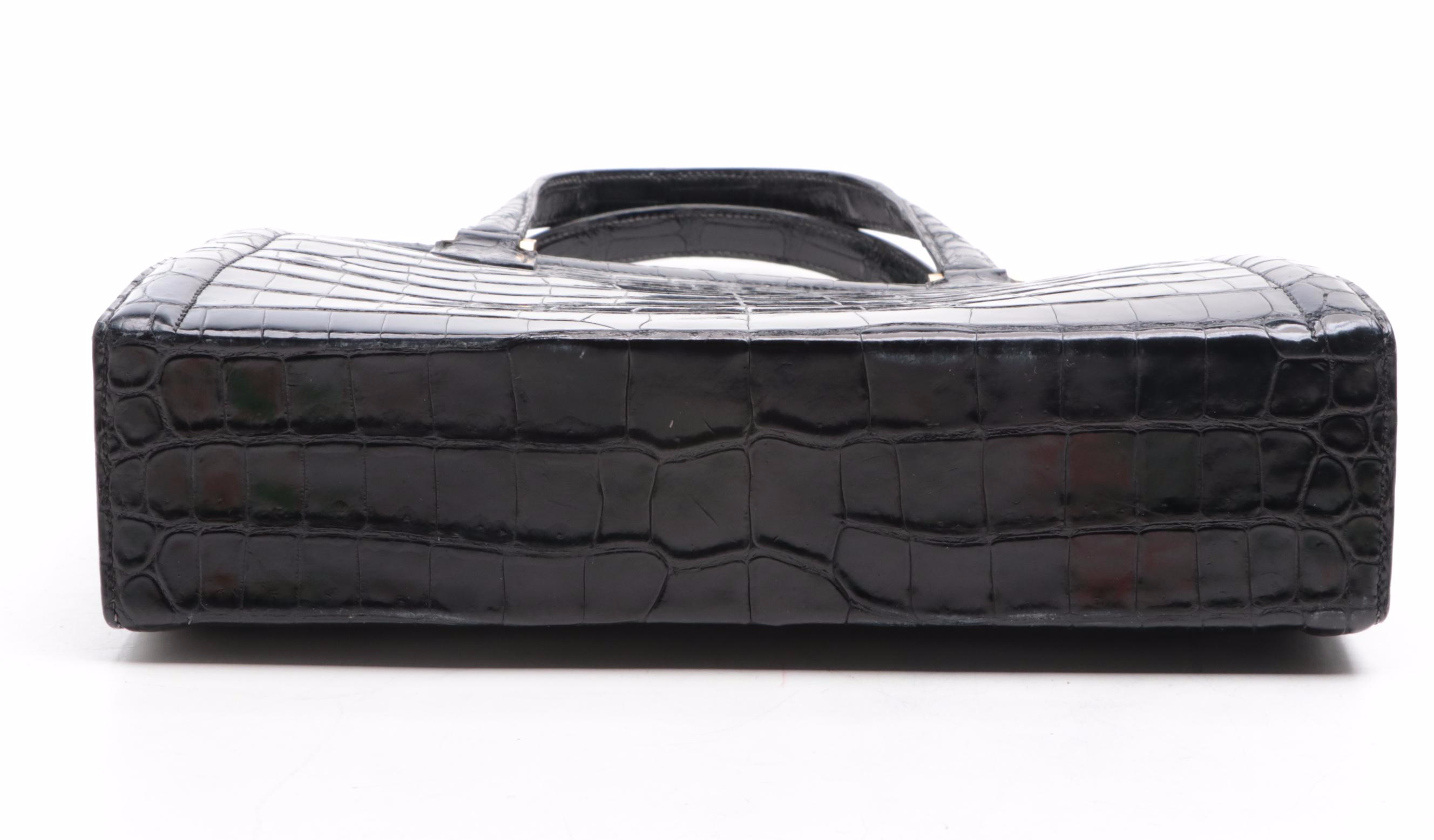 Hermès Pullman Handbag in Noir Lisse Crocodile Porosus, circa 1960