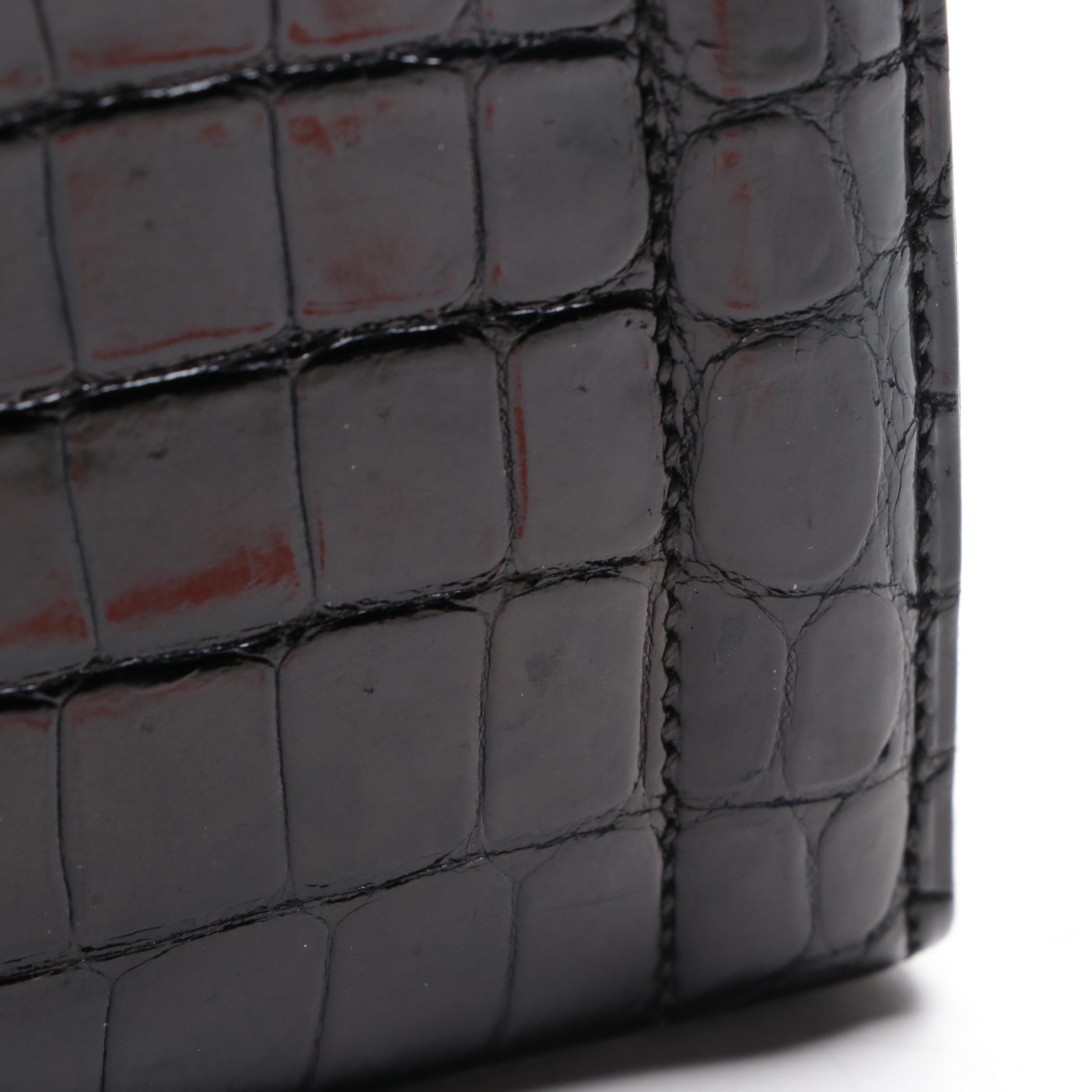 Hermès Pullman Handbag in Noir Lisse Crocodile Porosus, circa 1960