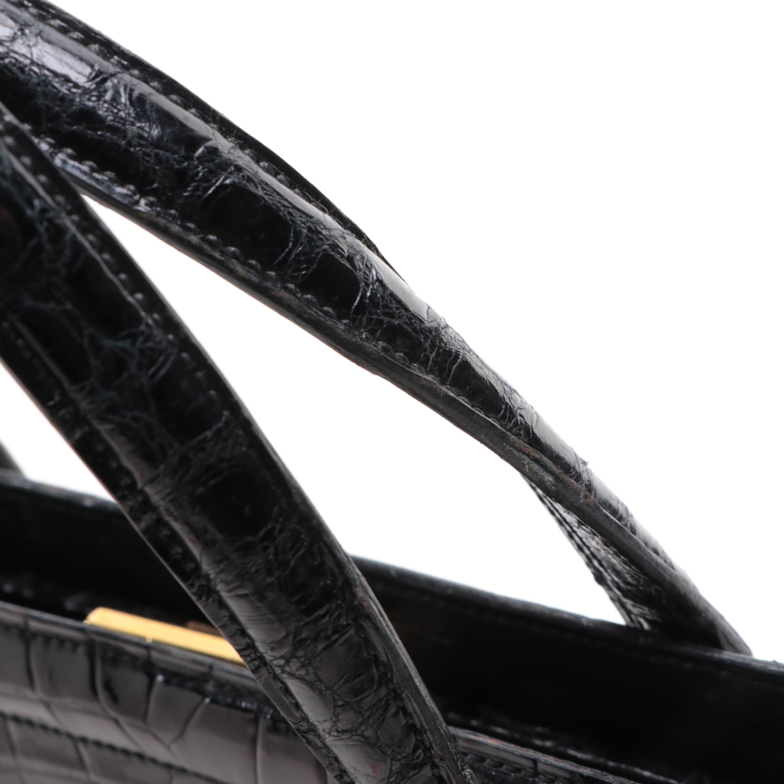 Hermès Pullman Handbag in Noir Lisse Crocodile Porosus, circa 1960