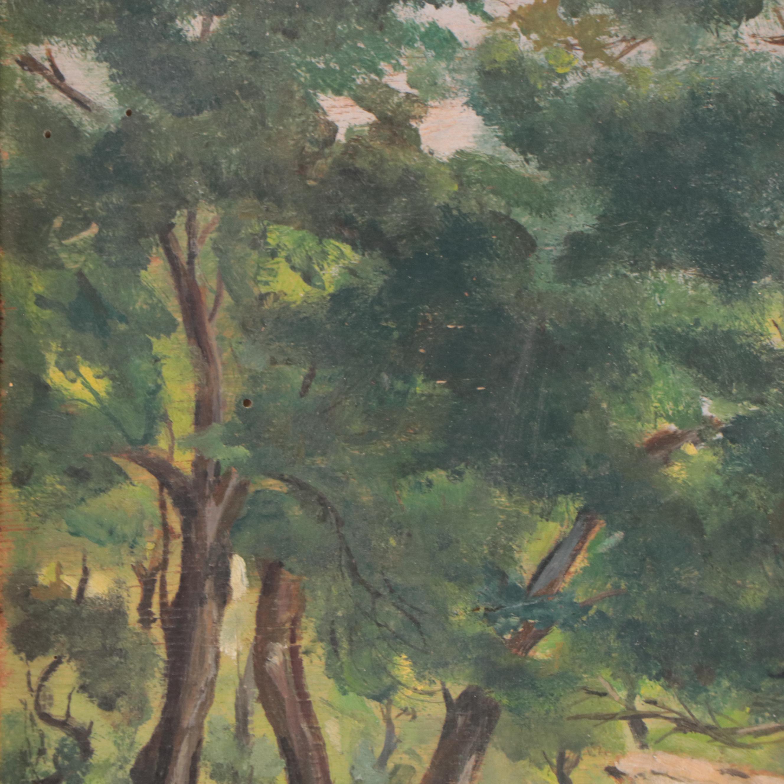 Oil Painting of Verdant Landscape