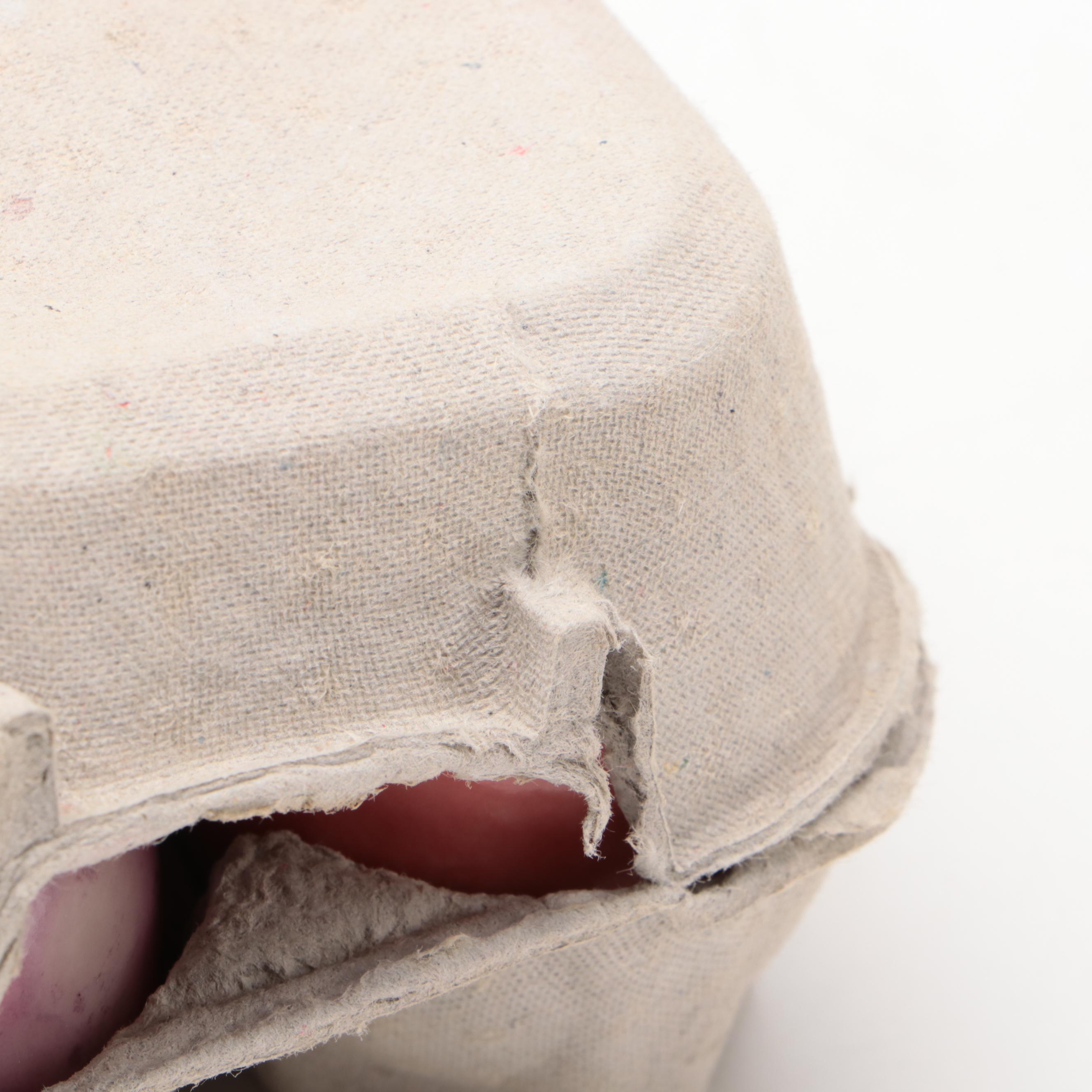 Multicolored Ceramic Easter Egg Figurines with Egg Carton