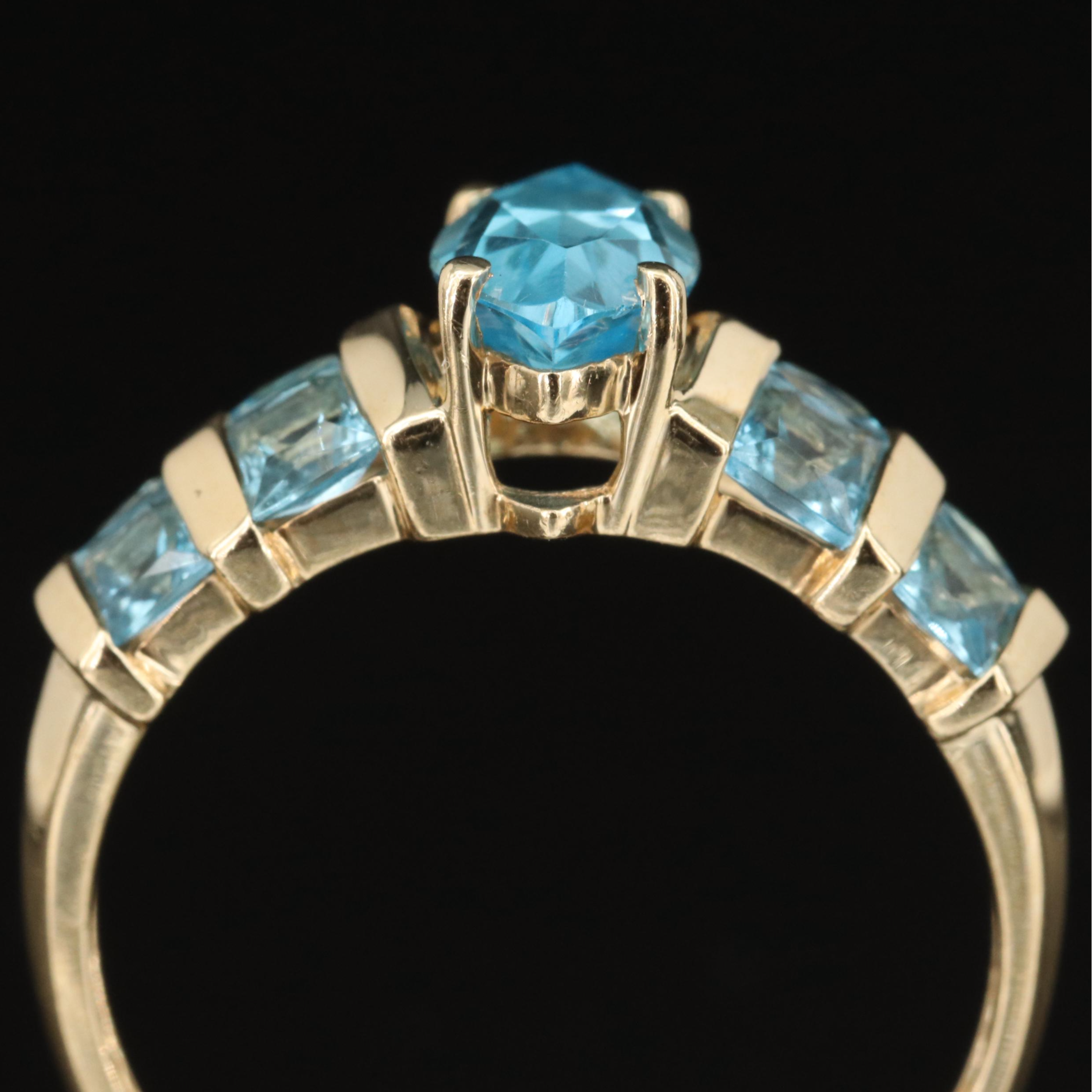 14K Sky Blue Topaz Ring