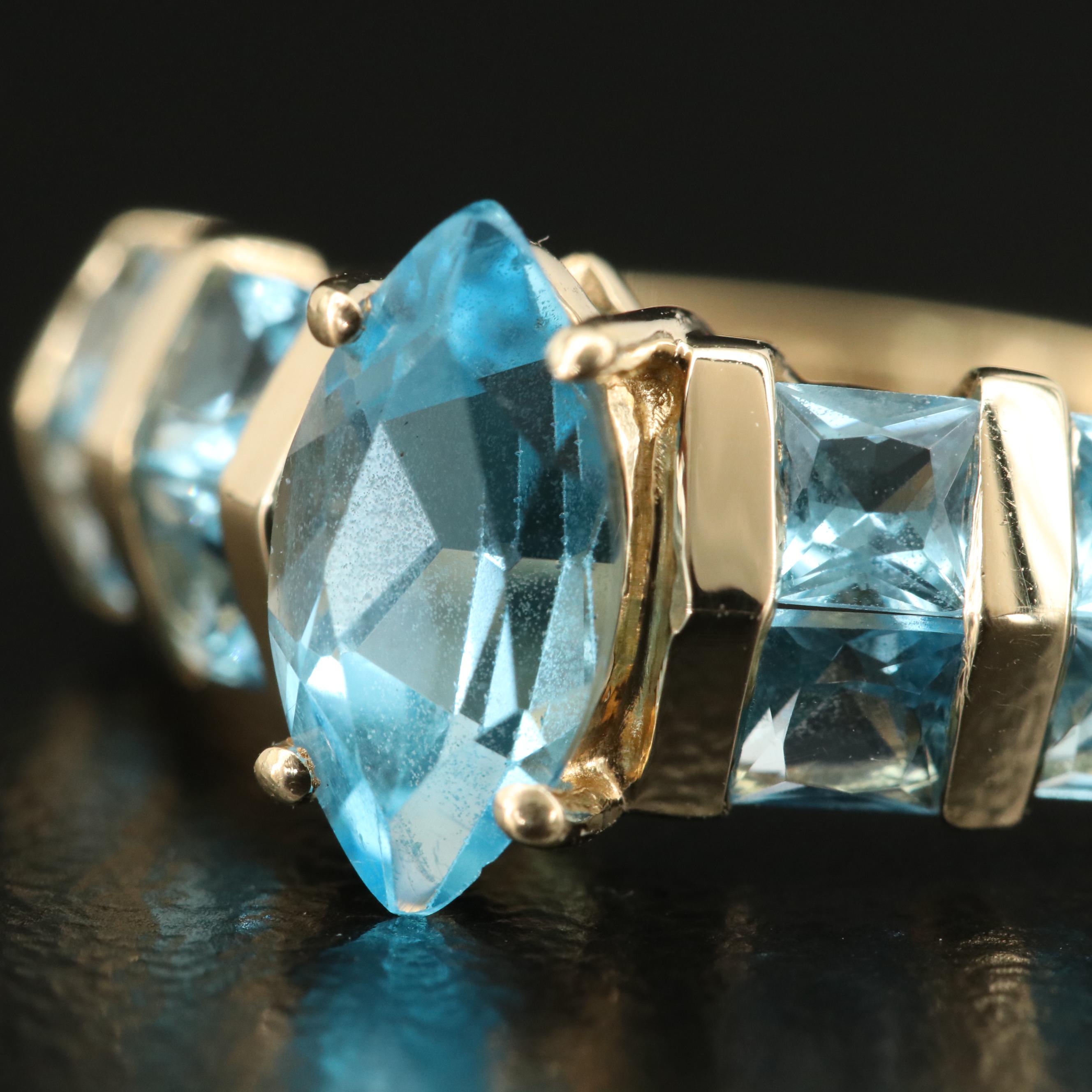 14K Sky Blue Topaz Ring