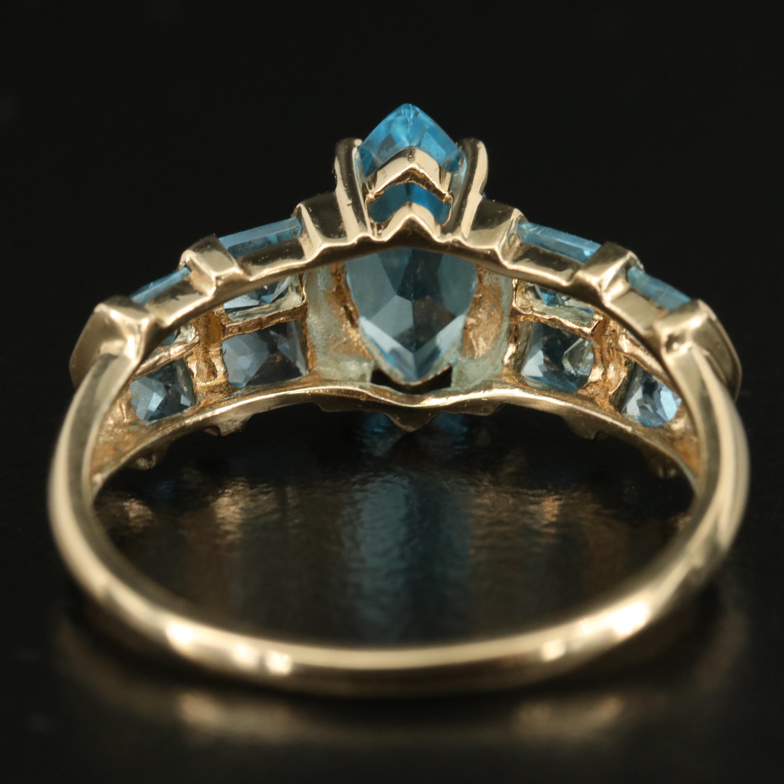 14K Sky Blue Topaz Ring
