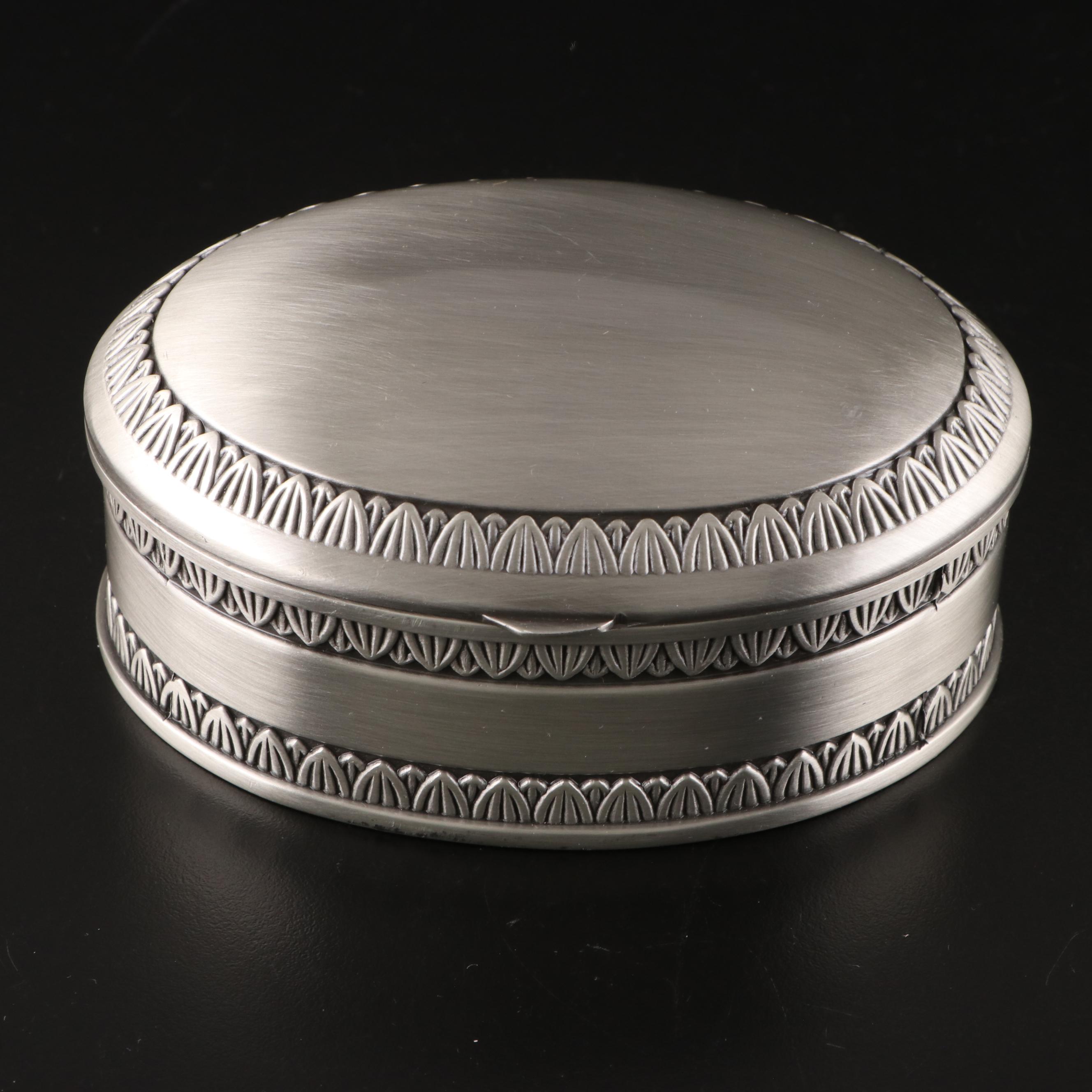 Oval Trinket Boxes with Neoclassical Border Accents