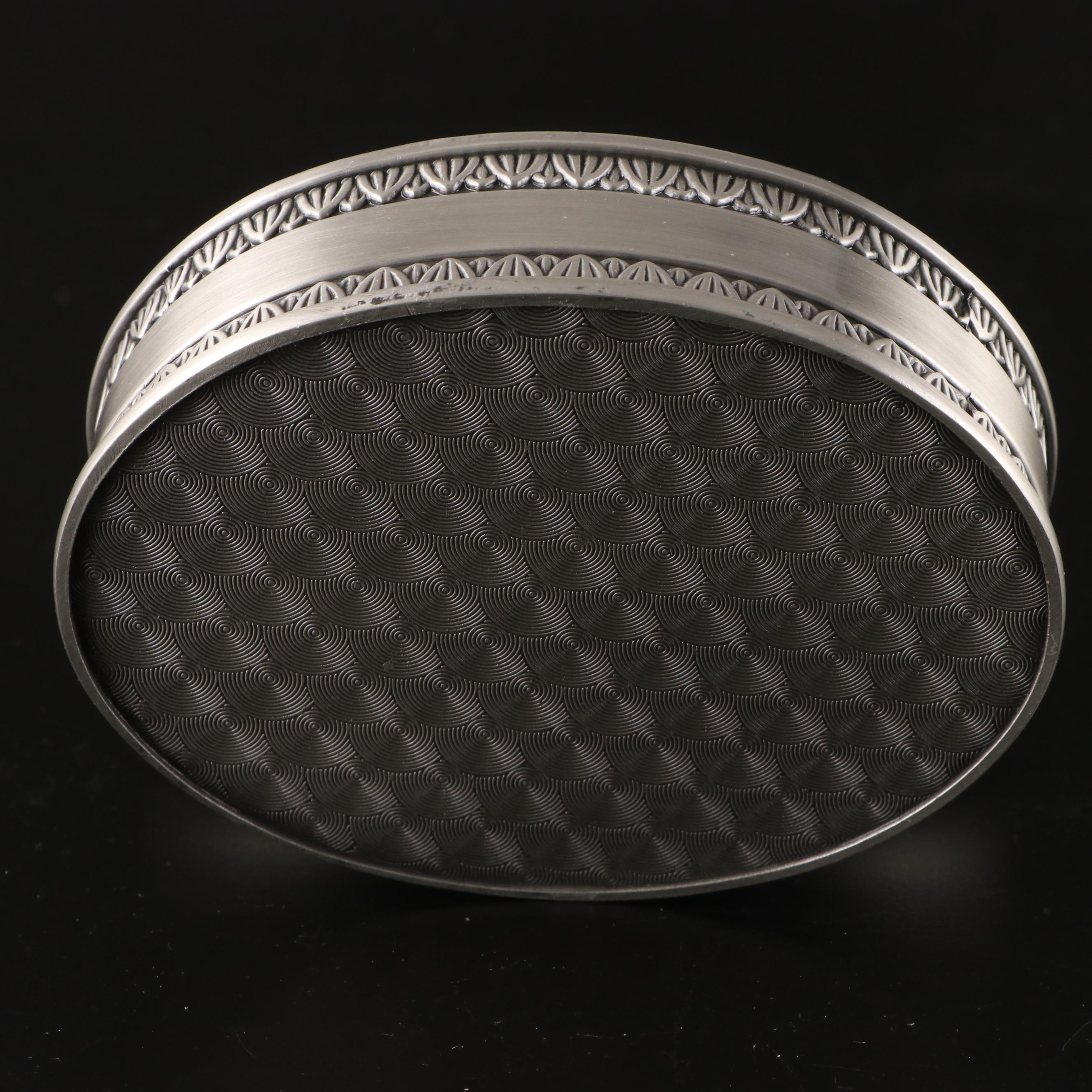 Oval Trinket Boxes with Neoclassical Border Accents