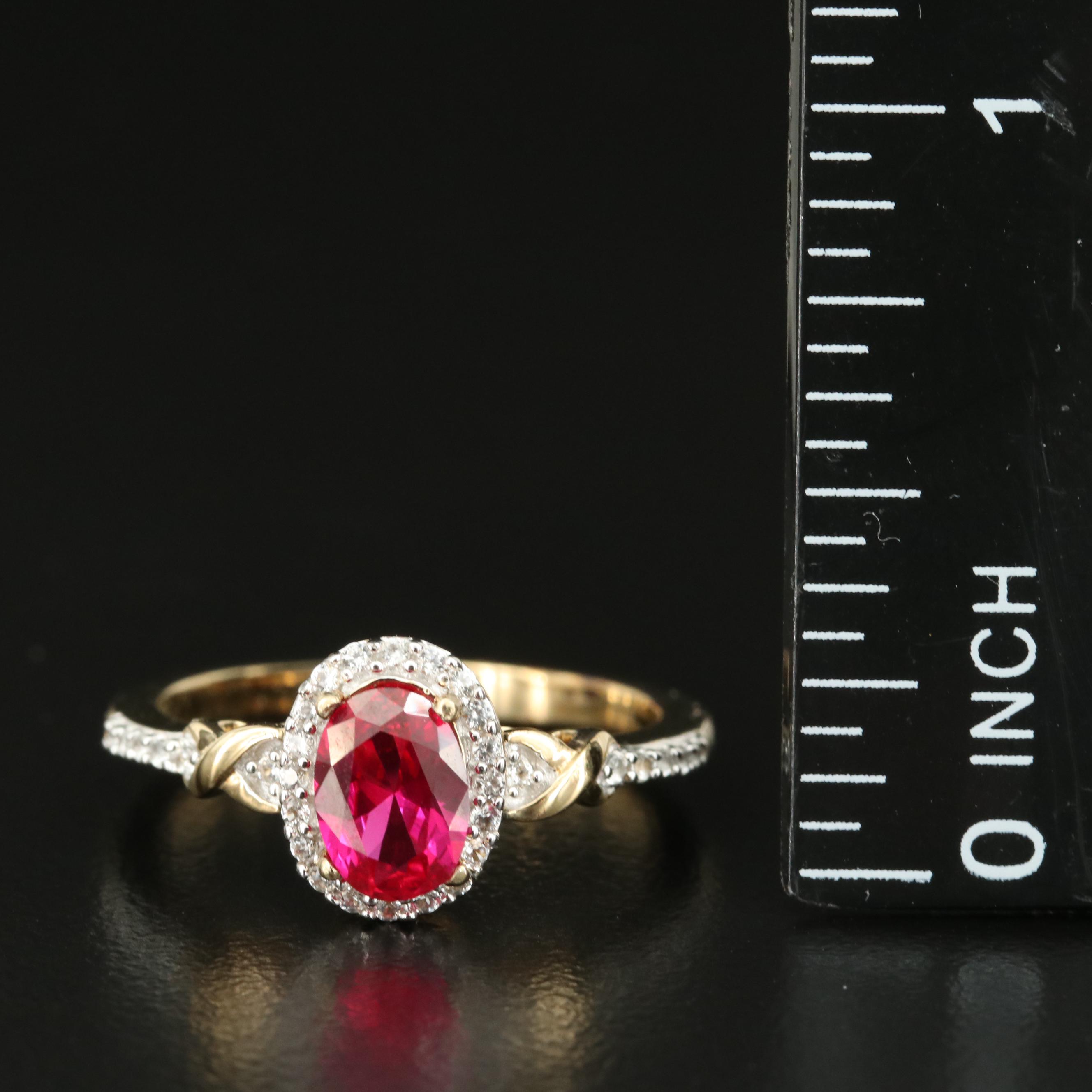 Sterling Ruby and White Sapphire Ring