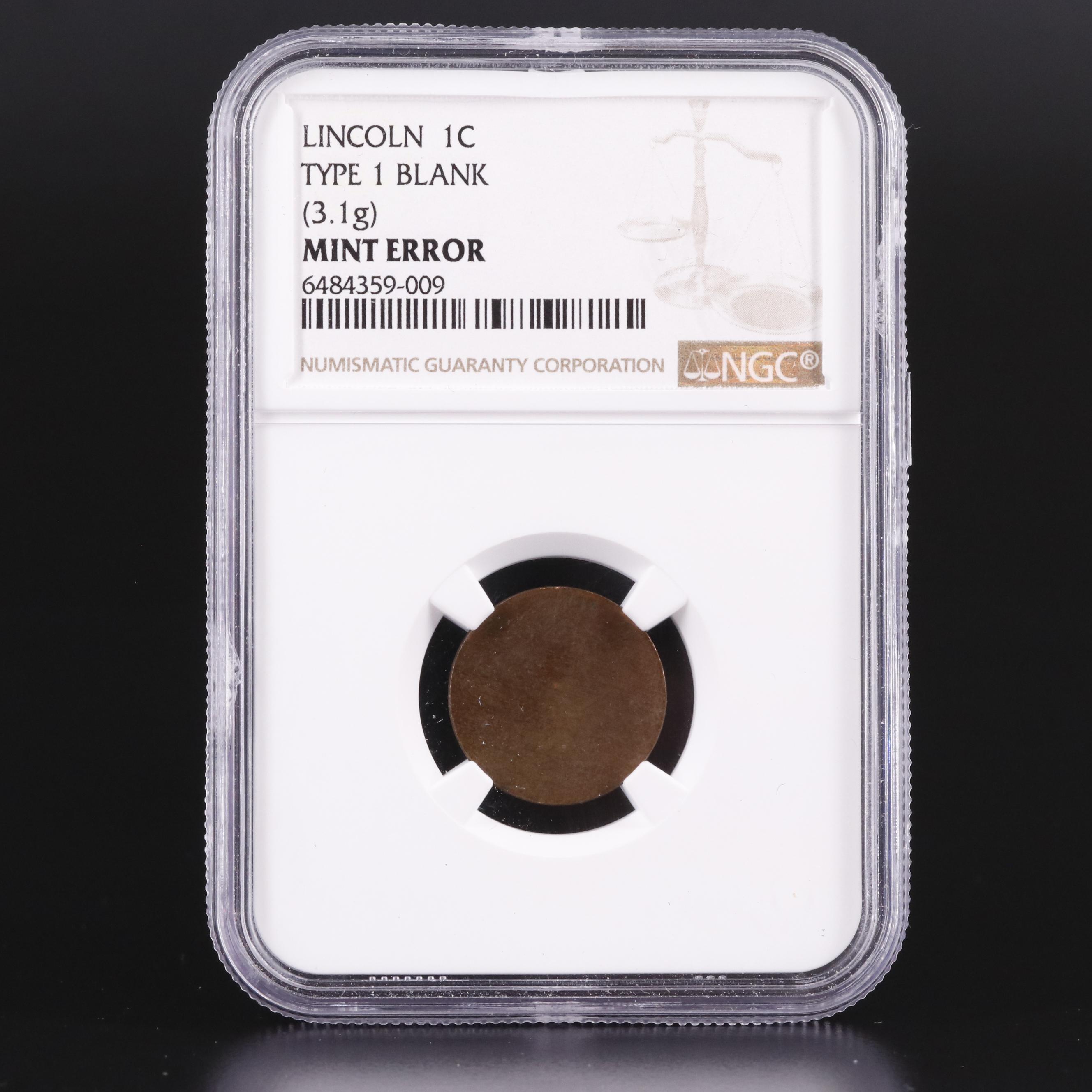 Lincoln Cent Blank Planchet Mint Error