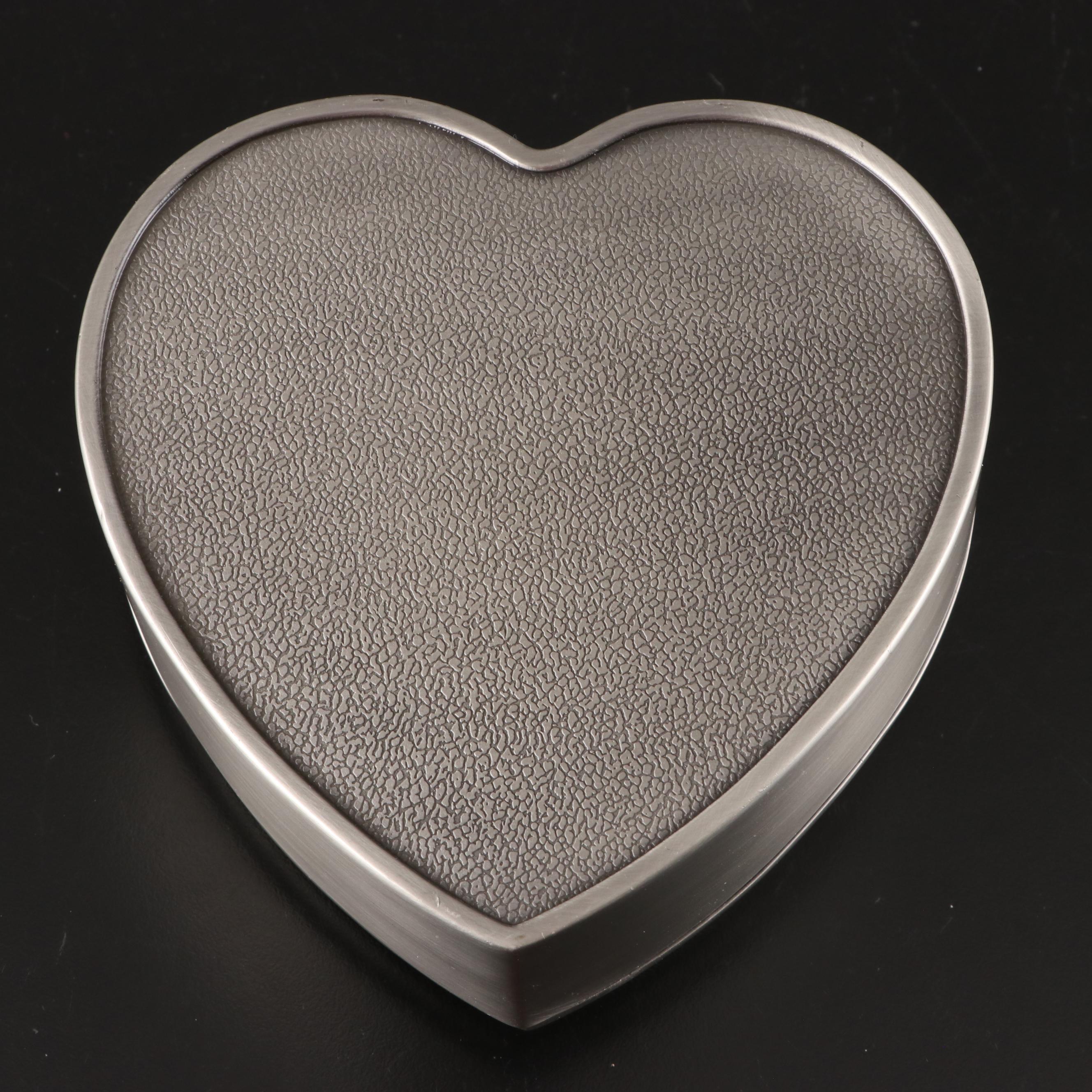 Heart-Shaped Silver Plate Jewelry Boxes