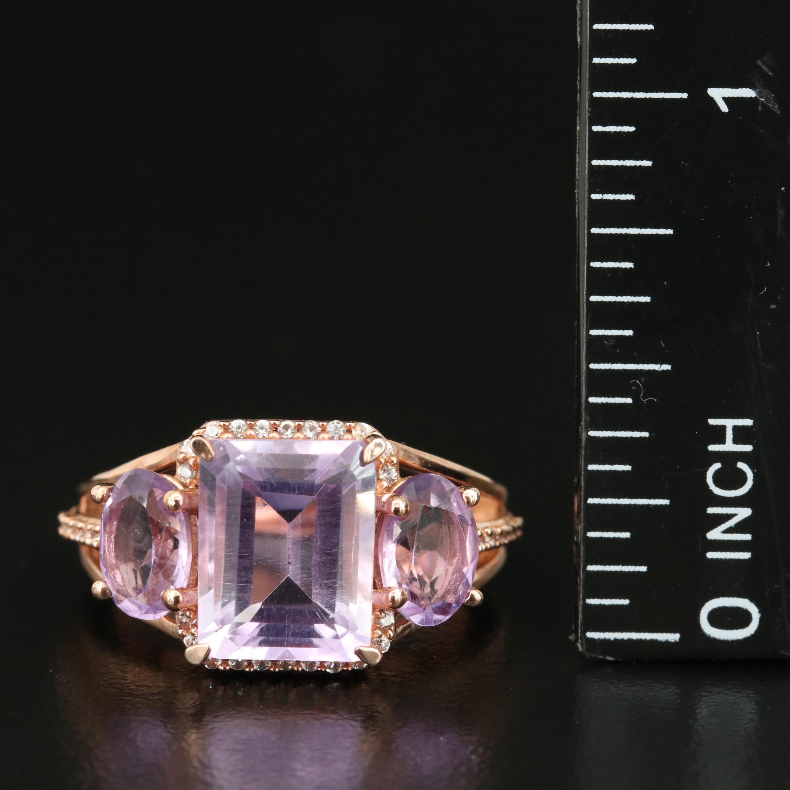 Sterling Amethyst and Sapphire Ring