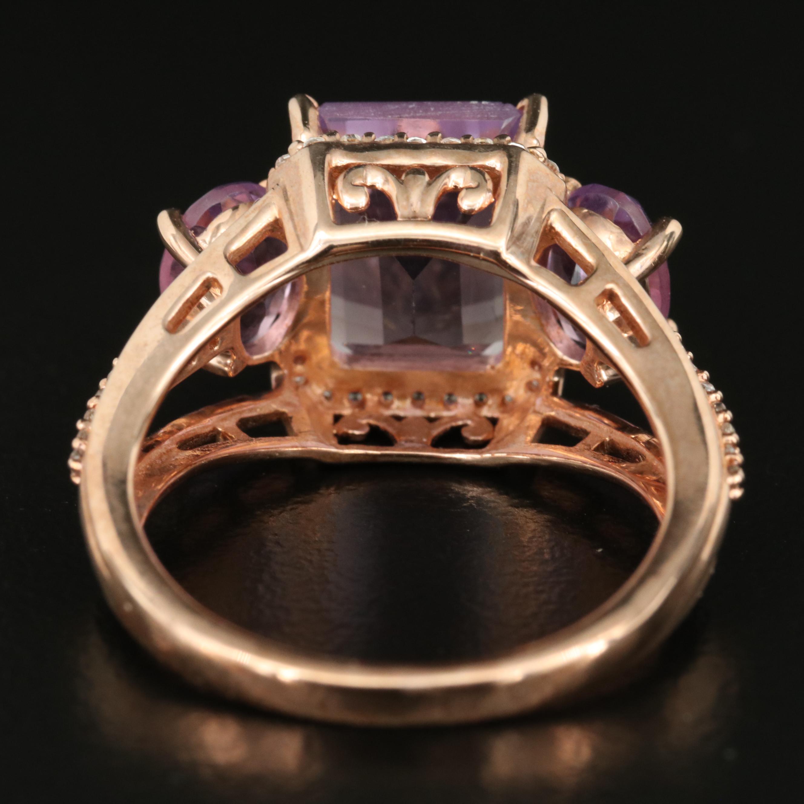 Sterling Amethyst and Sapphire Ring