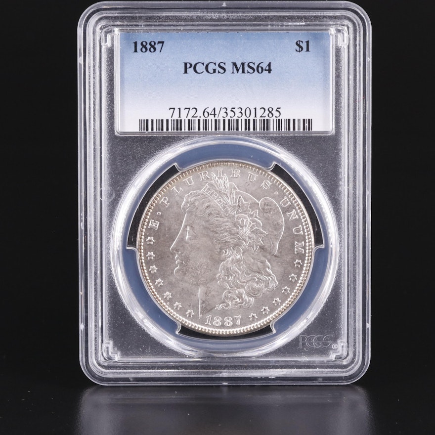 PCGS Graded MS64 1887 Morgan Silver Dollar