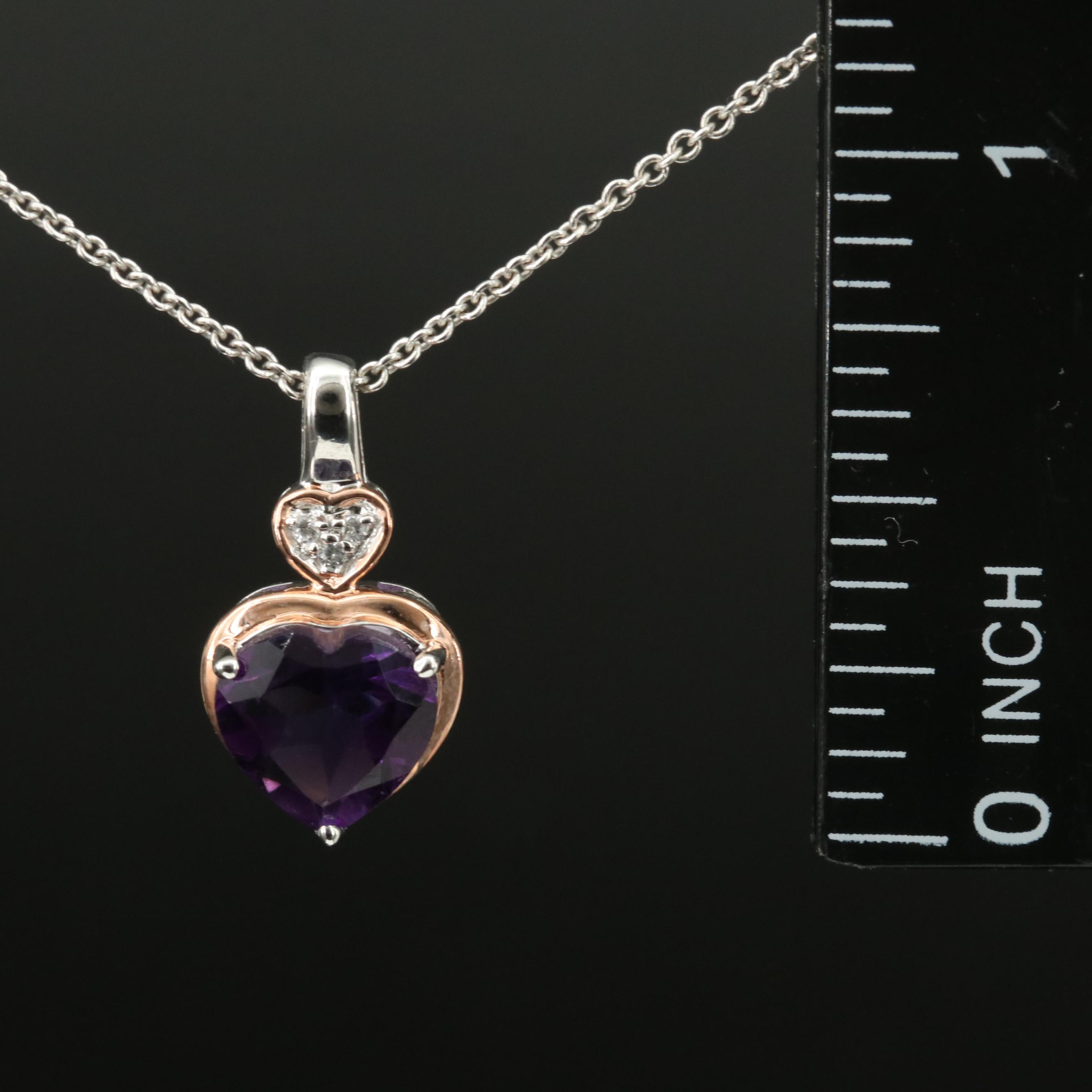 Sterling Amethyst and White Sapphire Necklace
