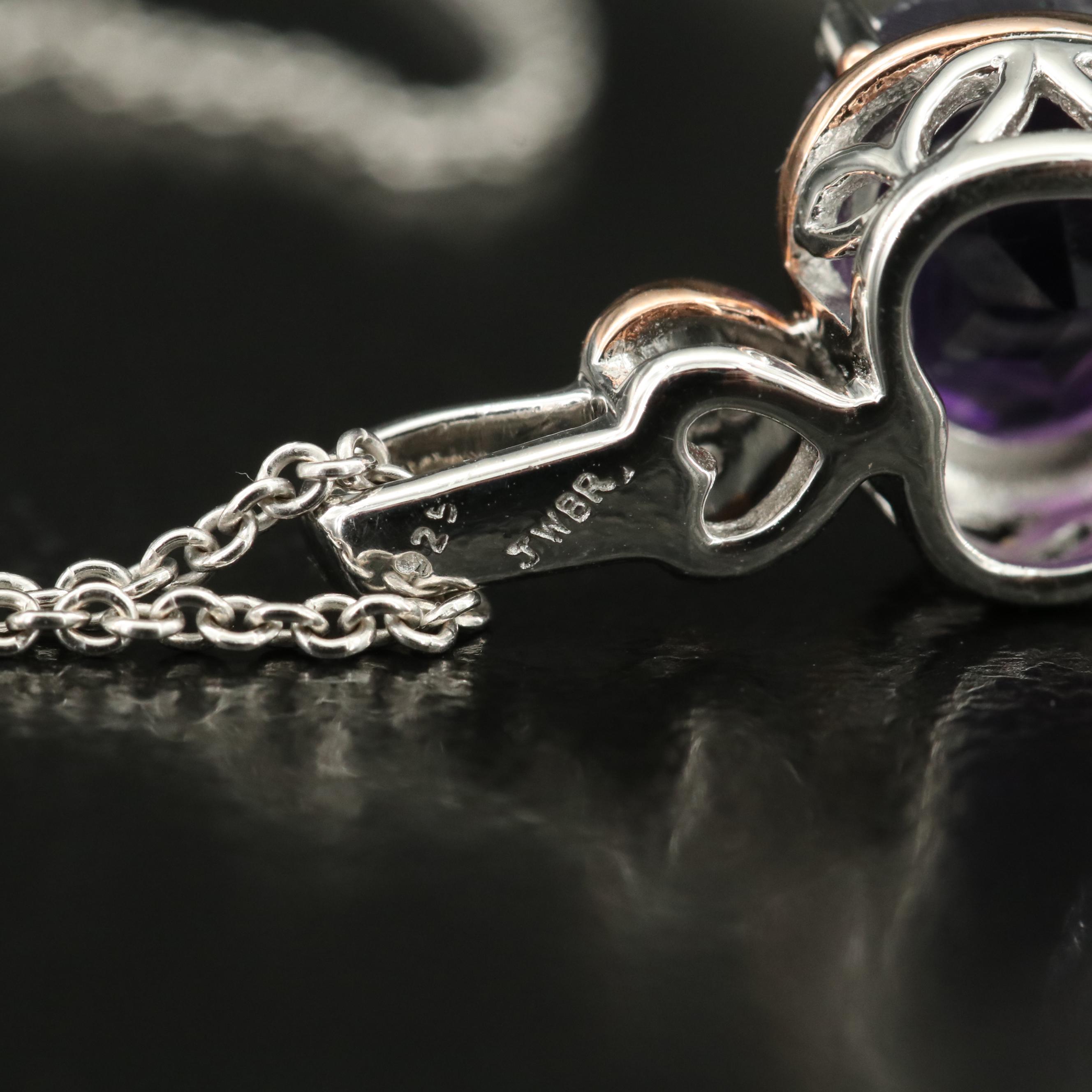 Sterling Amethyst and White Sapphire Necklace