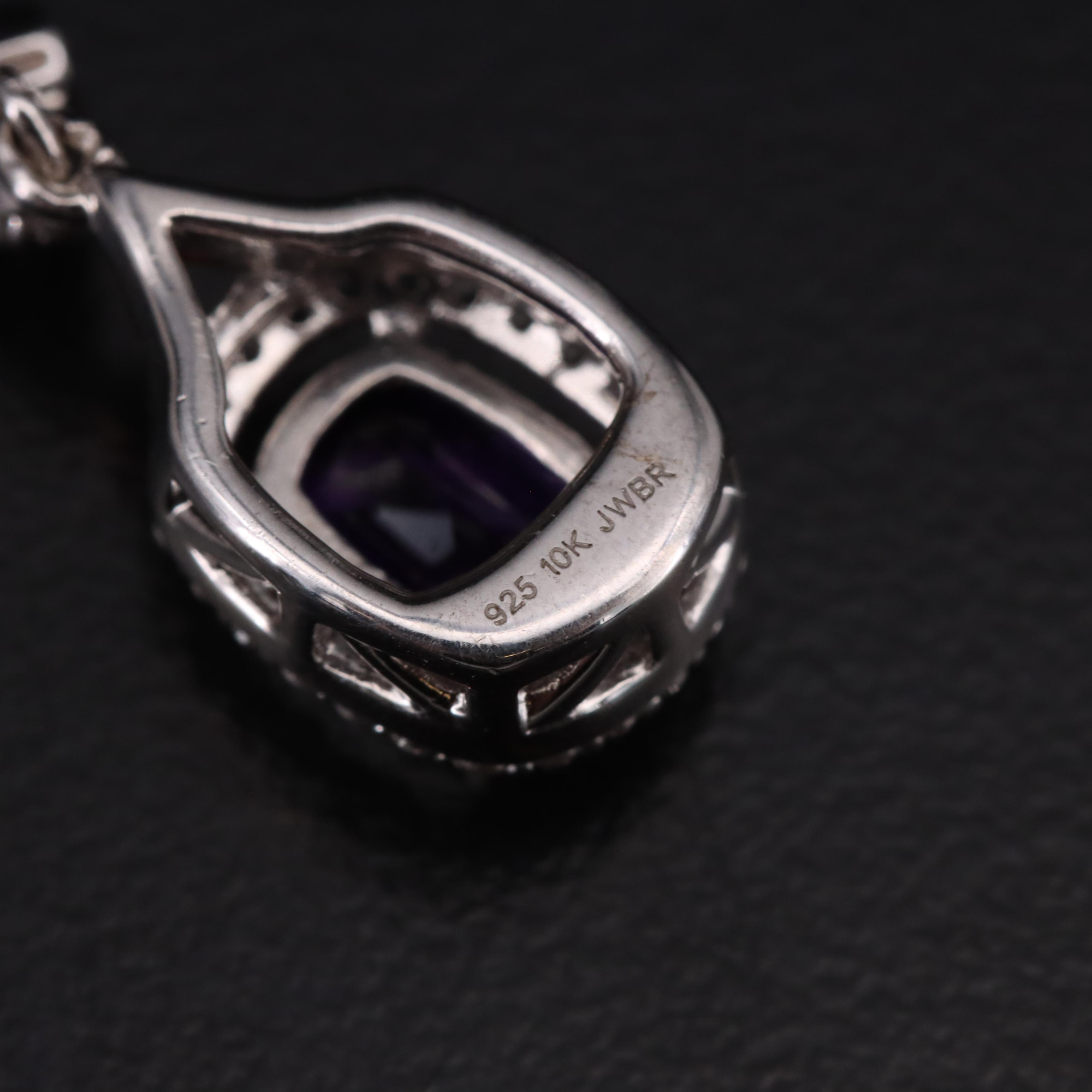 Sterling Amethyst and Topaz Earrings with 10K Rose Gold Accents