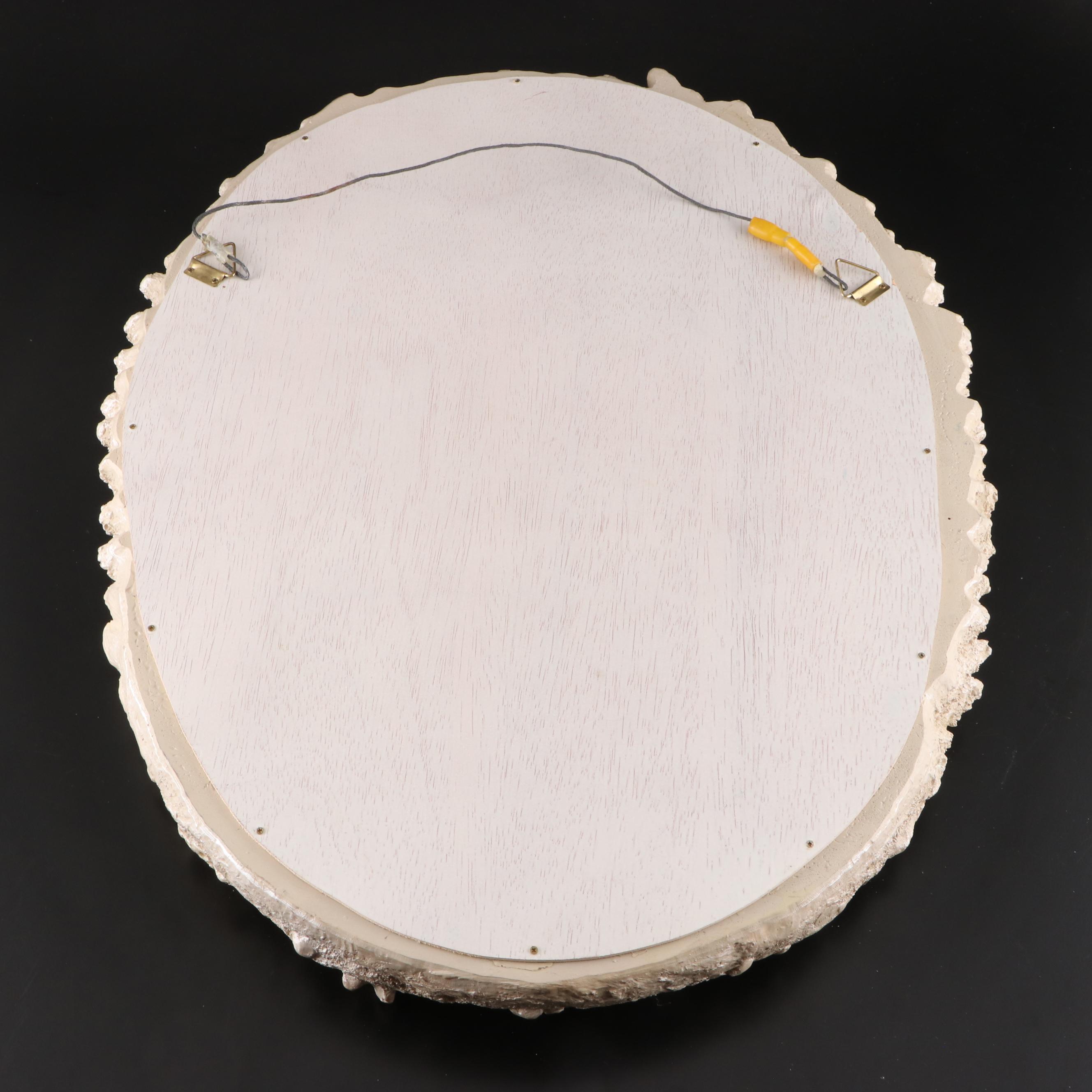 Resin Coral Wall Mirror with Queen Conch and Giant Triton Shells