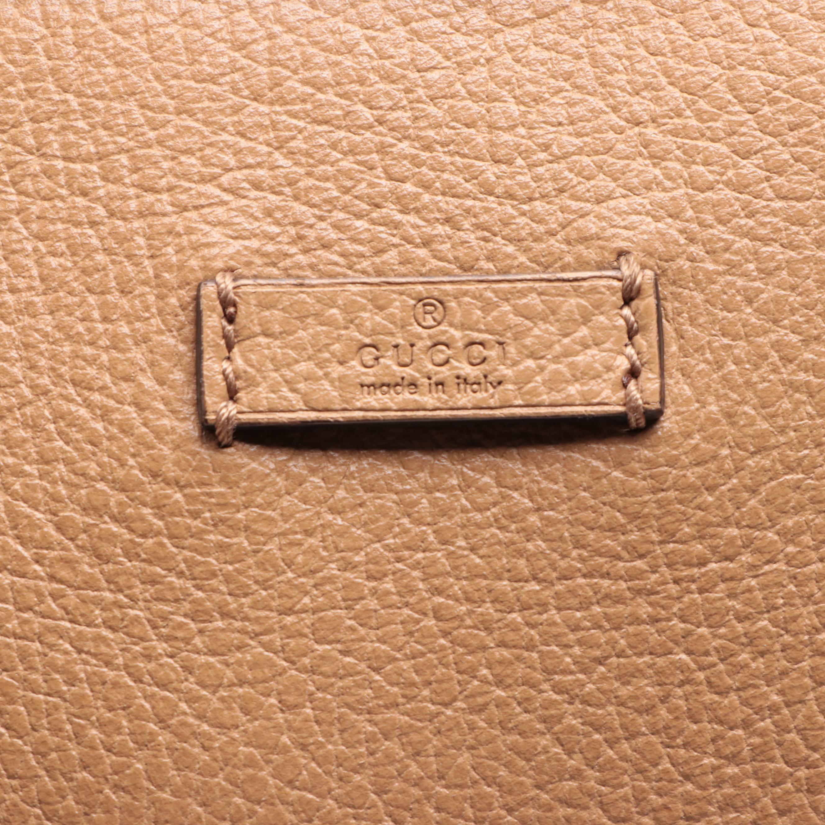 Gucci Bamboo Two-Way Tote Bag in Grained Leather