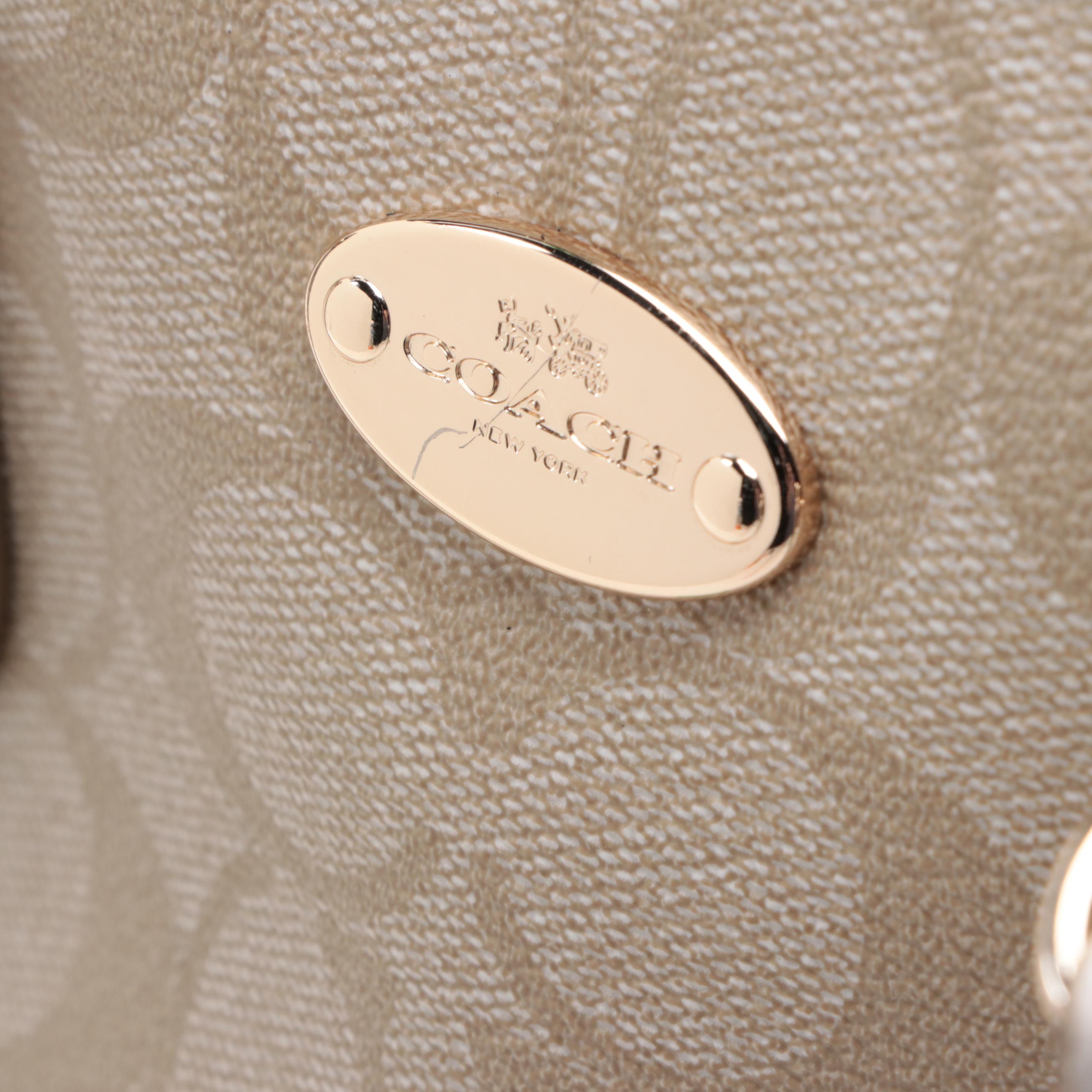 Coach Cora Domed Satchel F33904 in Signature Coated Canvas and Leather