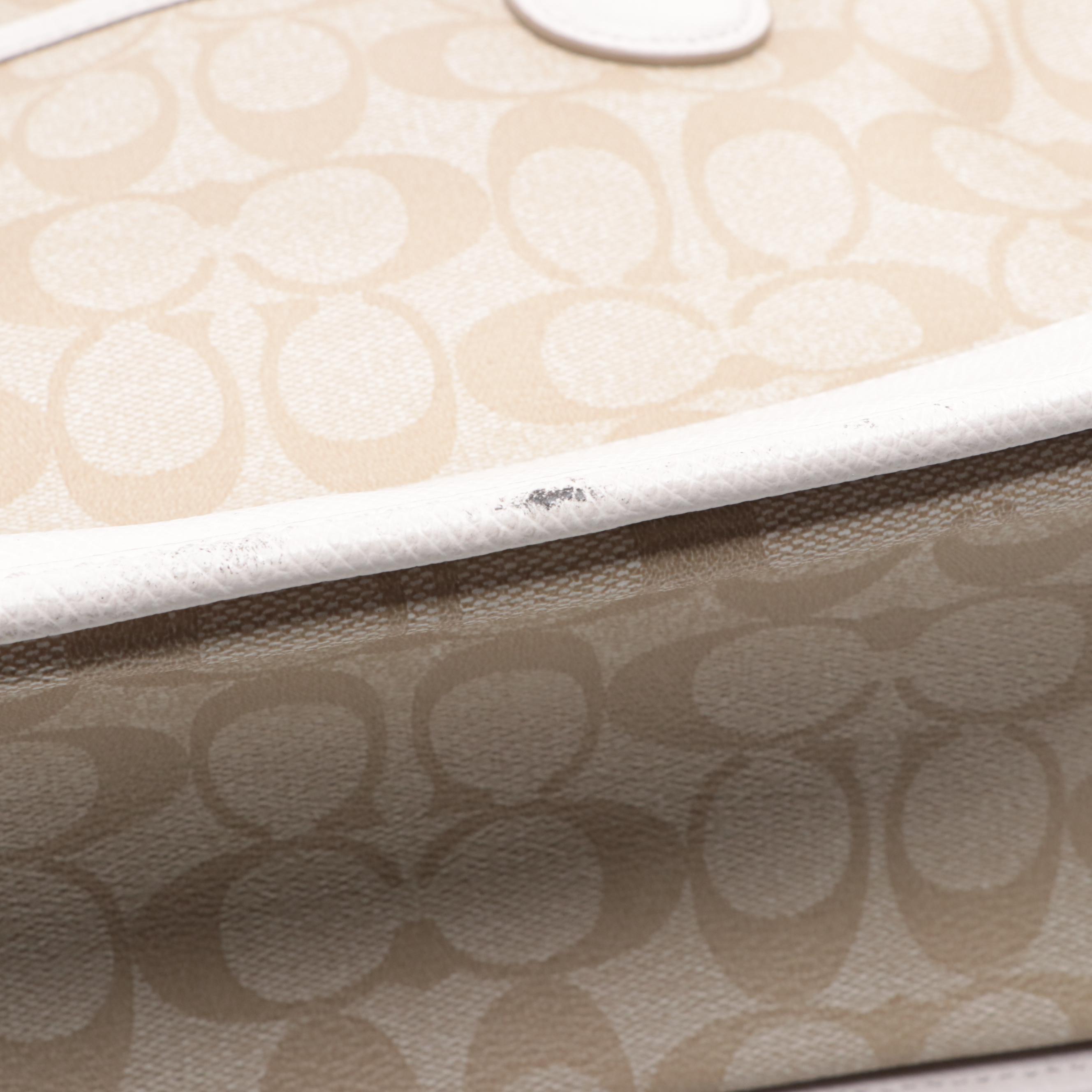 Coach Cora Domed Satchel F33904 in Signature Coated Canvas and Leather