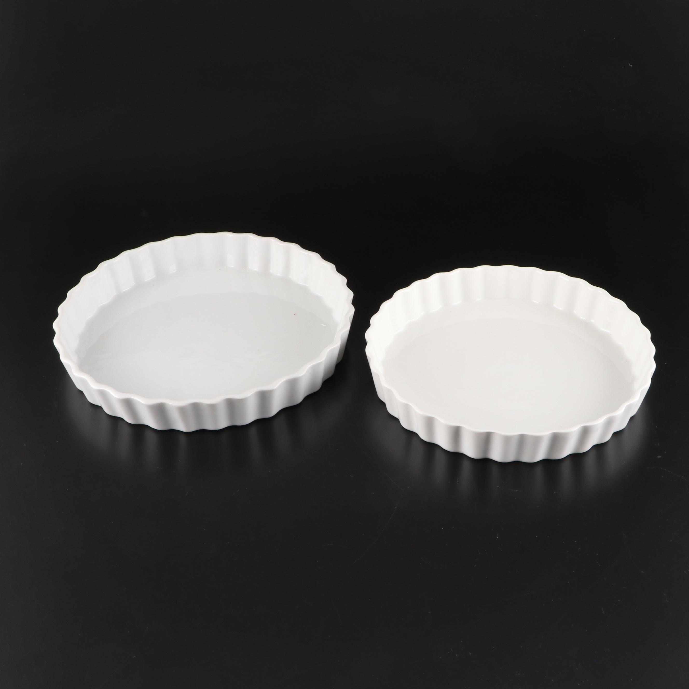 Royal Worcester Porcelain Quiche Pans with Other White Earthenware Tableware