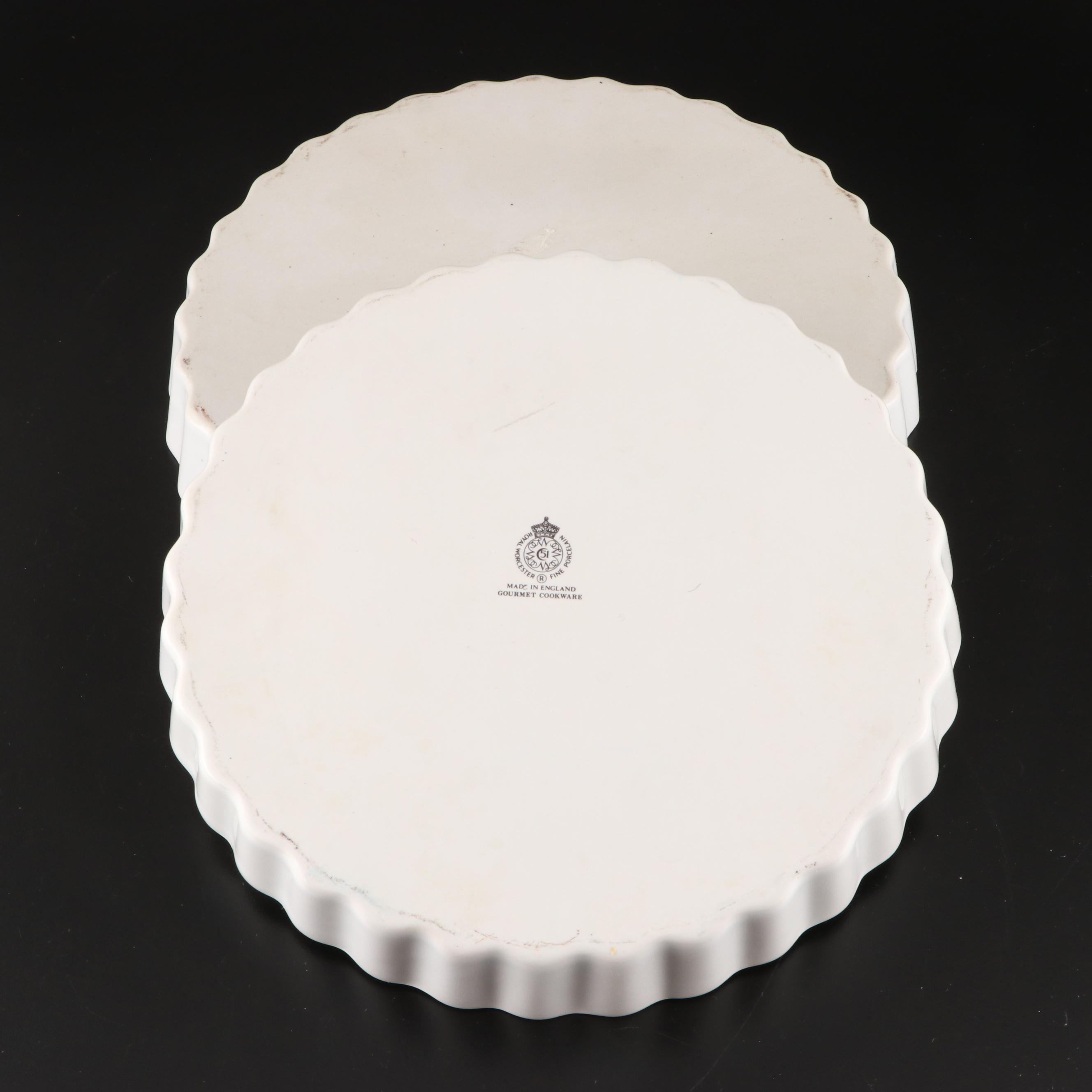 Royal Worcester Porcelain Quiche Pans with Other White Earthenware Tableware