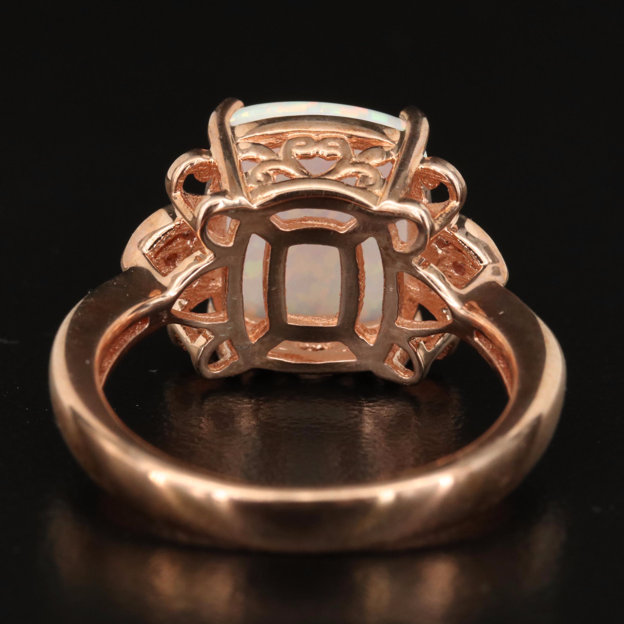 Sterling Opal and Sapphire Ring