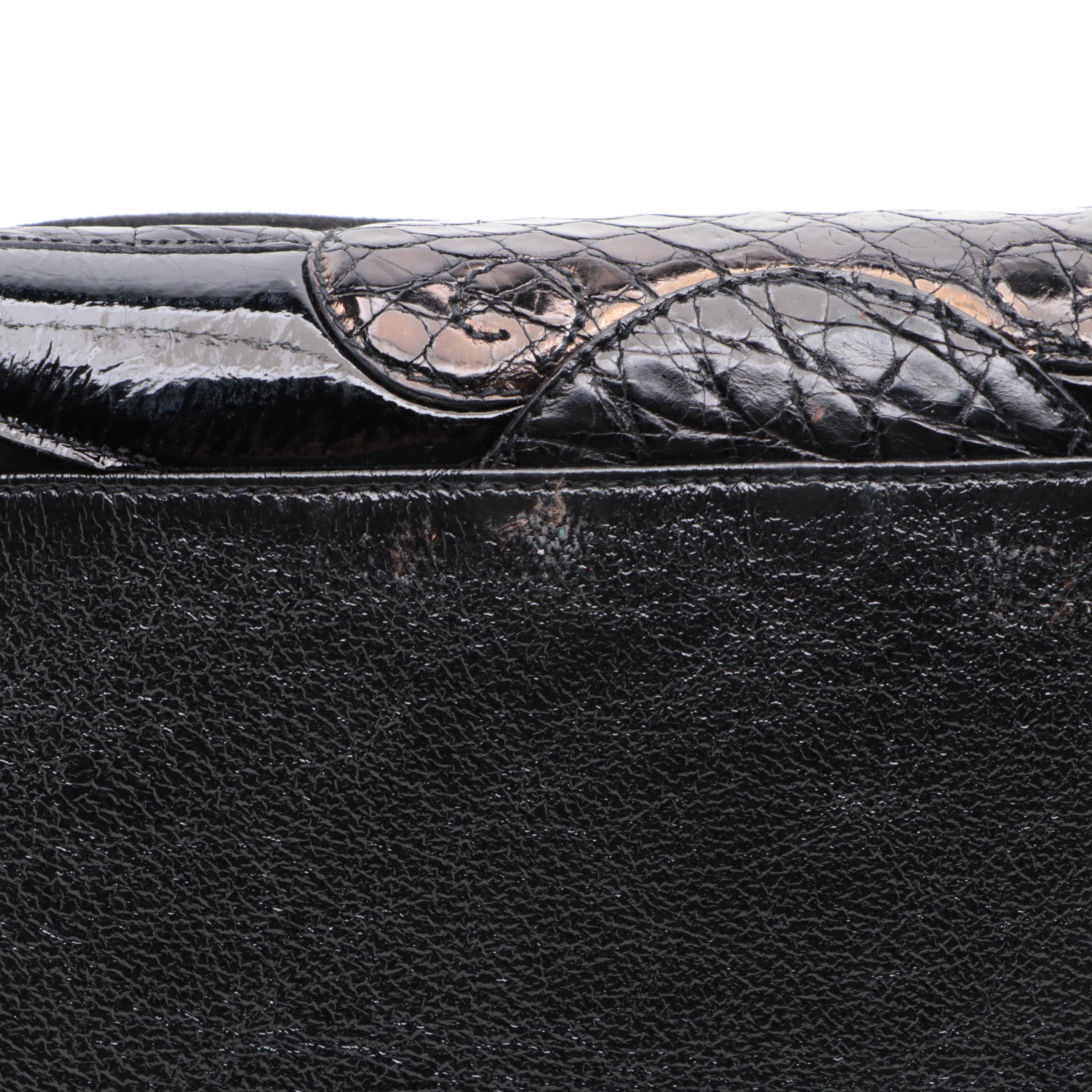 Andrew GN for Leiber Mink Fur Trim and Embellished Leather Frame Bag