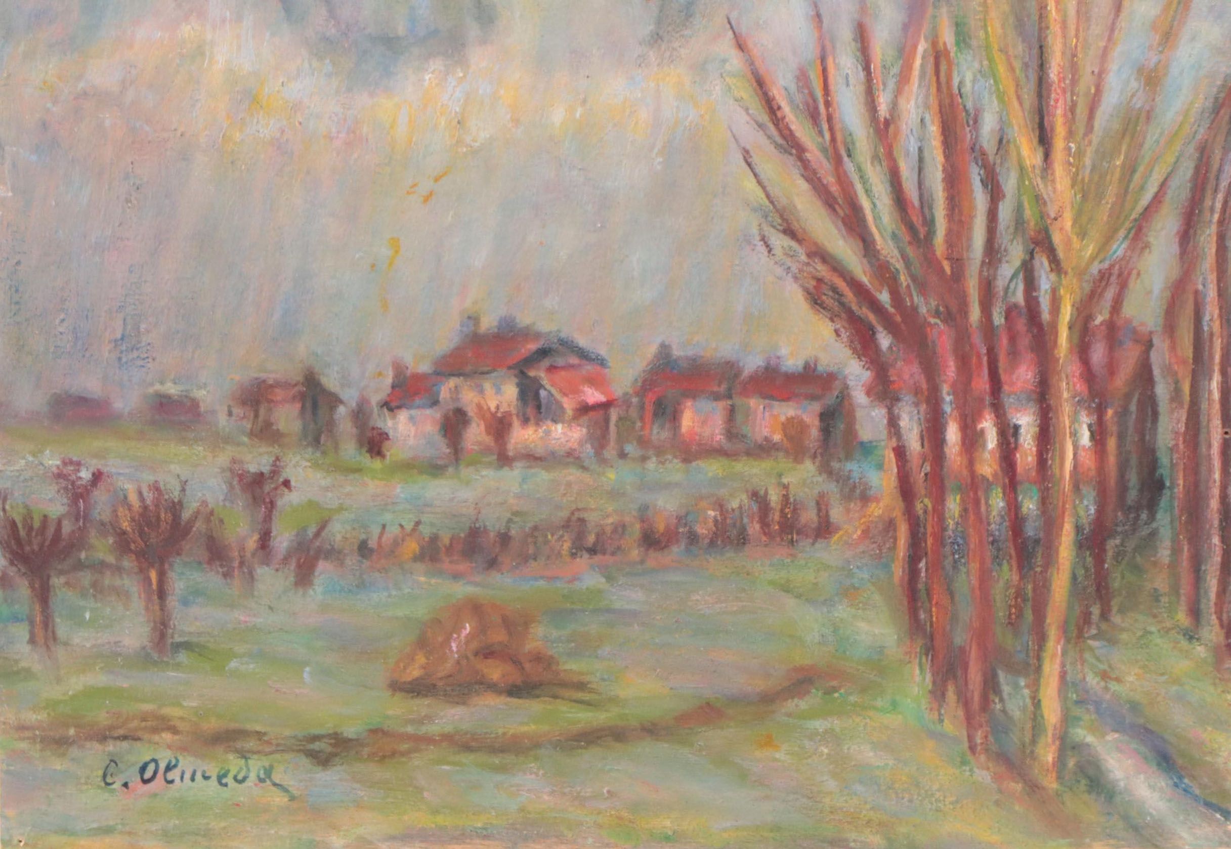 Oil Painting of Pastoral Landscape