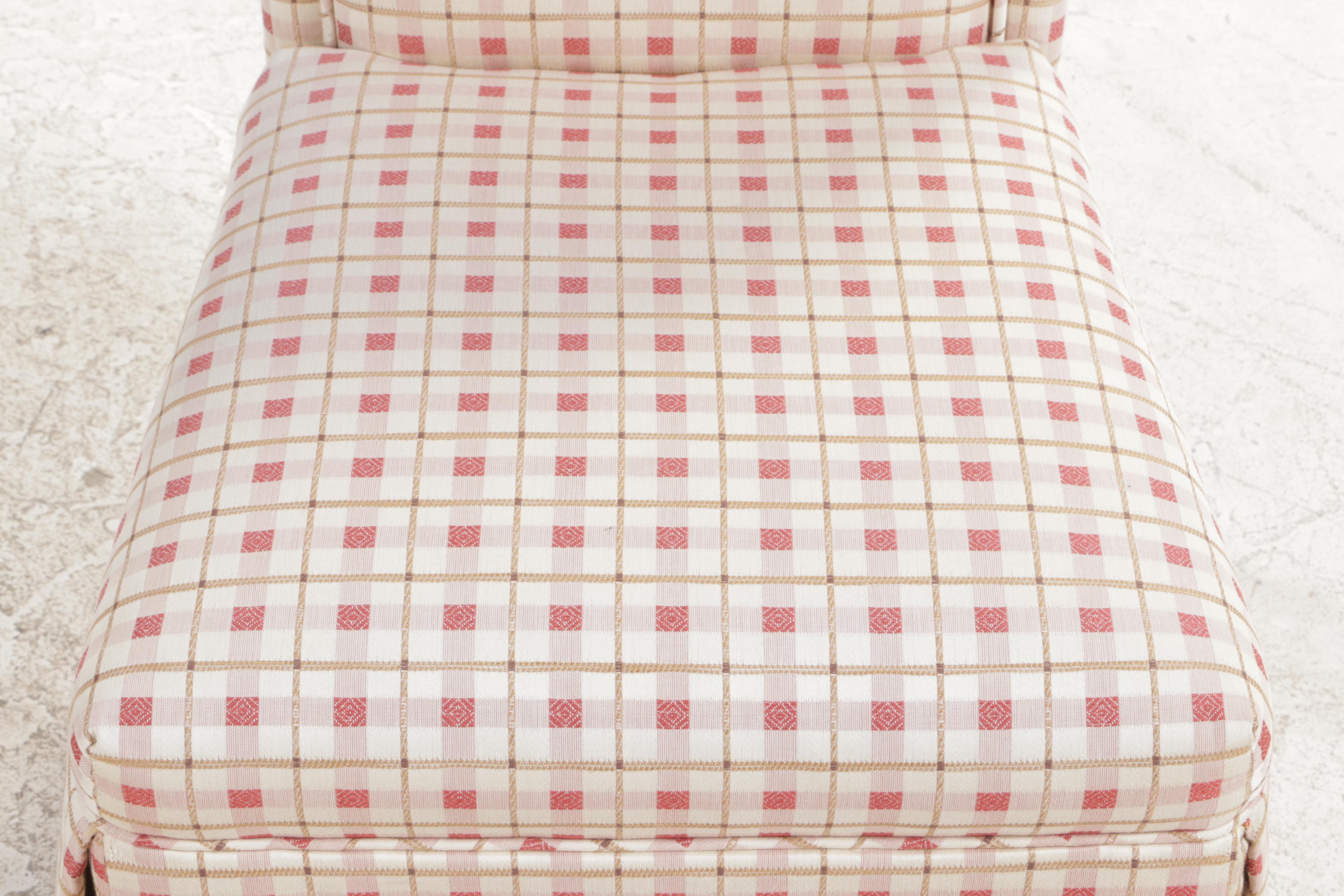 Four Pearson Custom-Upholstered Dining Chairs with Glass-Top Iron Table