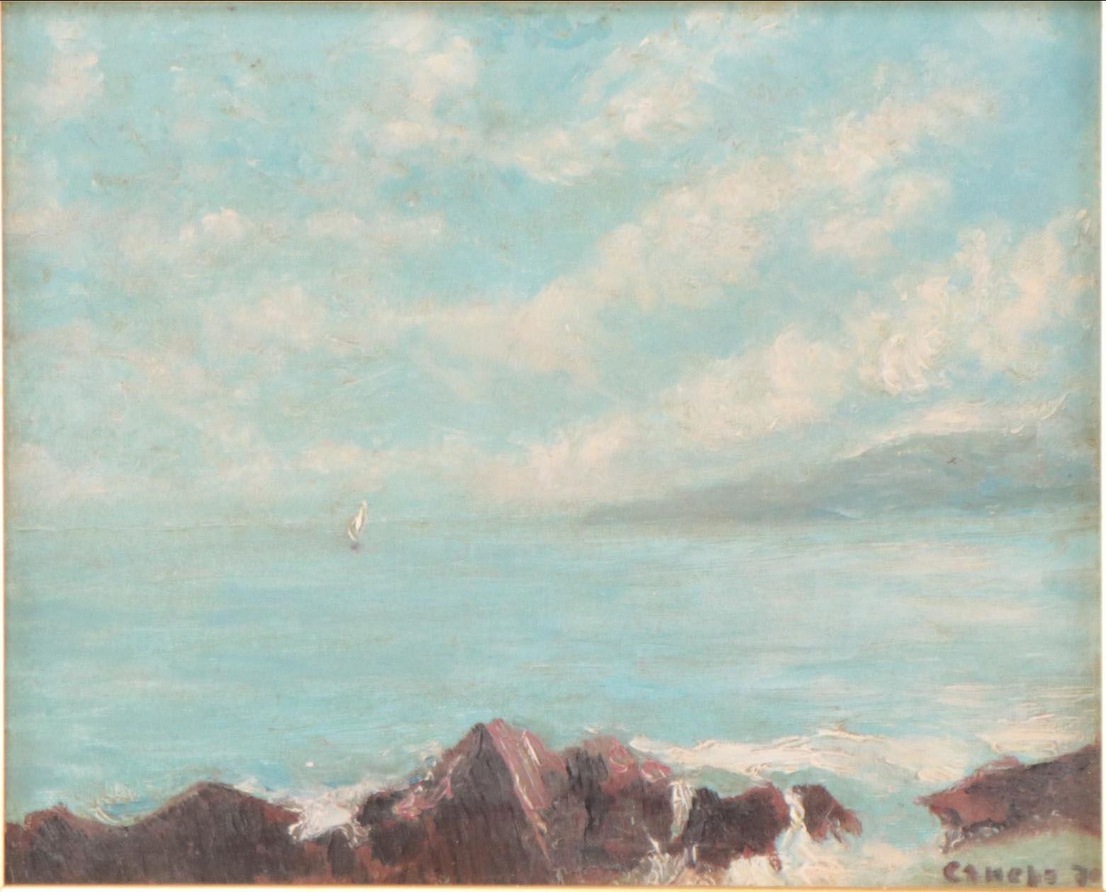 Oil Painting of Rocky Seascape