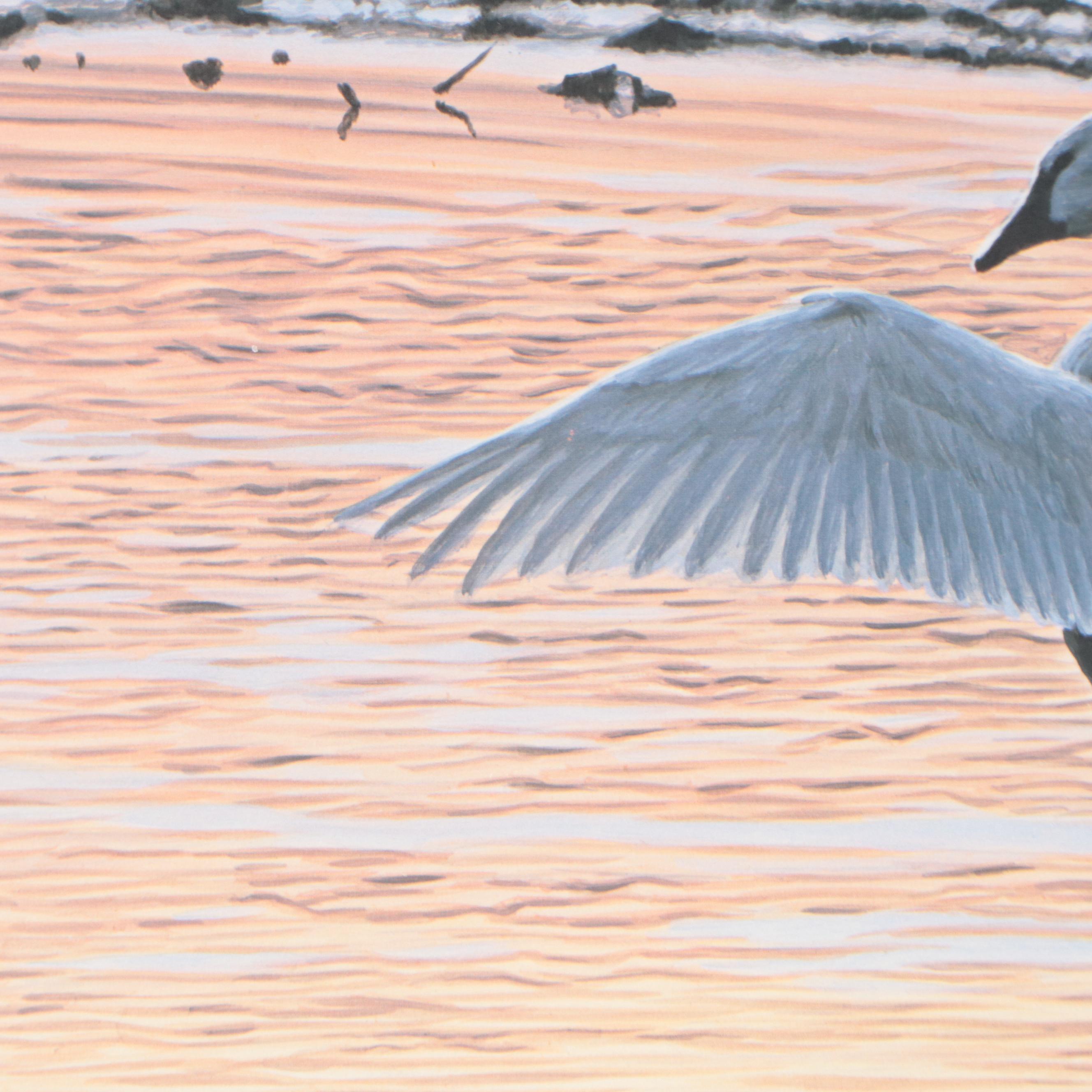 Ron Parker Offset Lithograph "Trumpeter Swan," 1987
