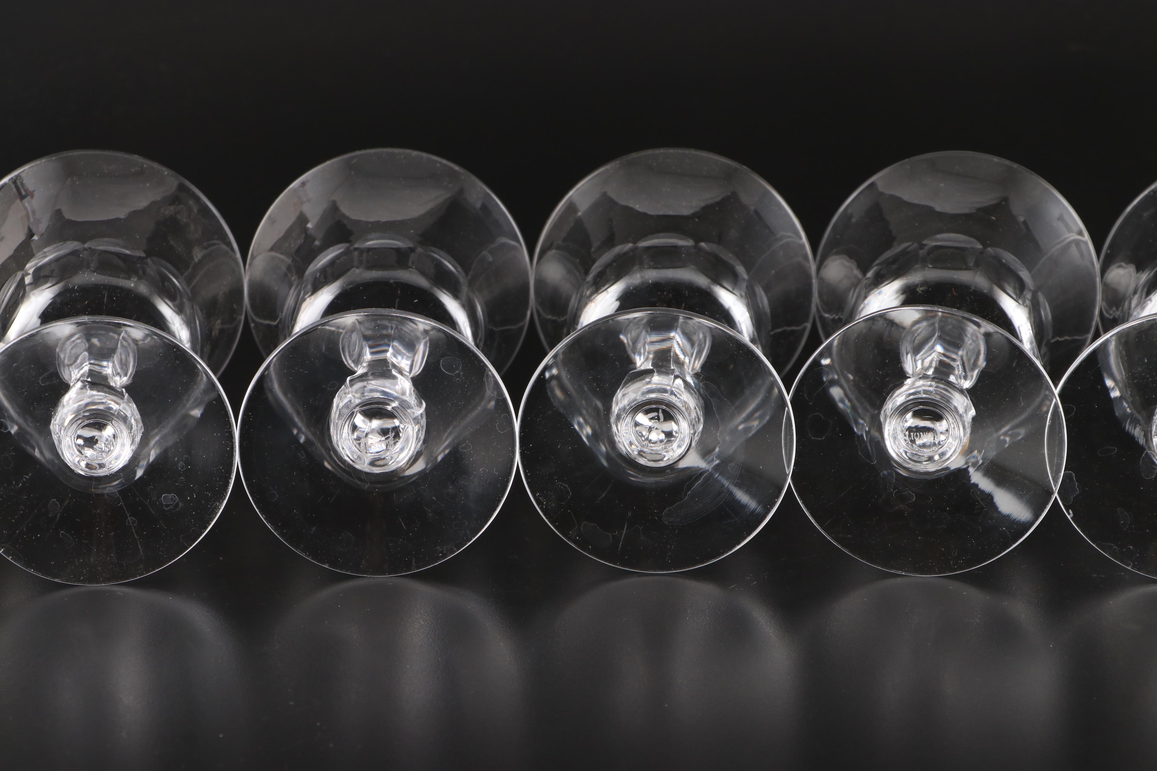 Fostoria "Georgian" Clear Glass Clarets and Wine Glasses, 1961-1982