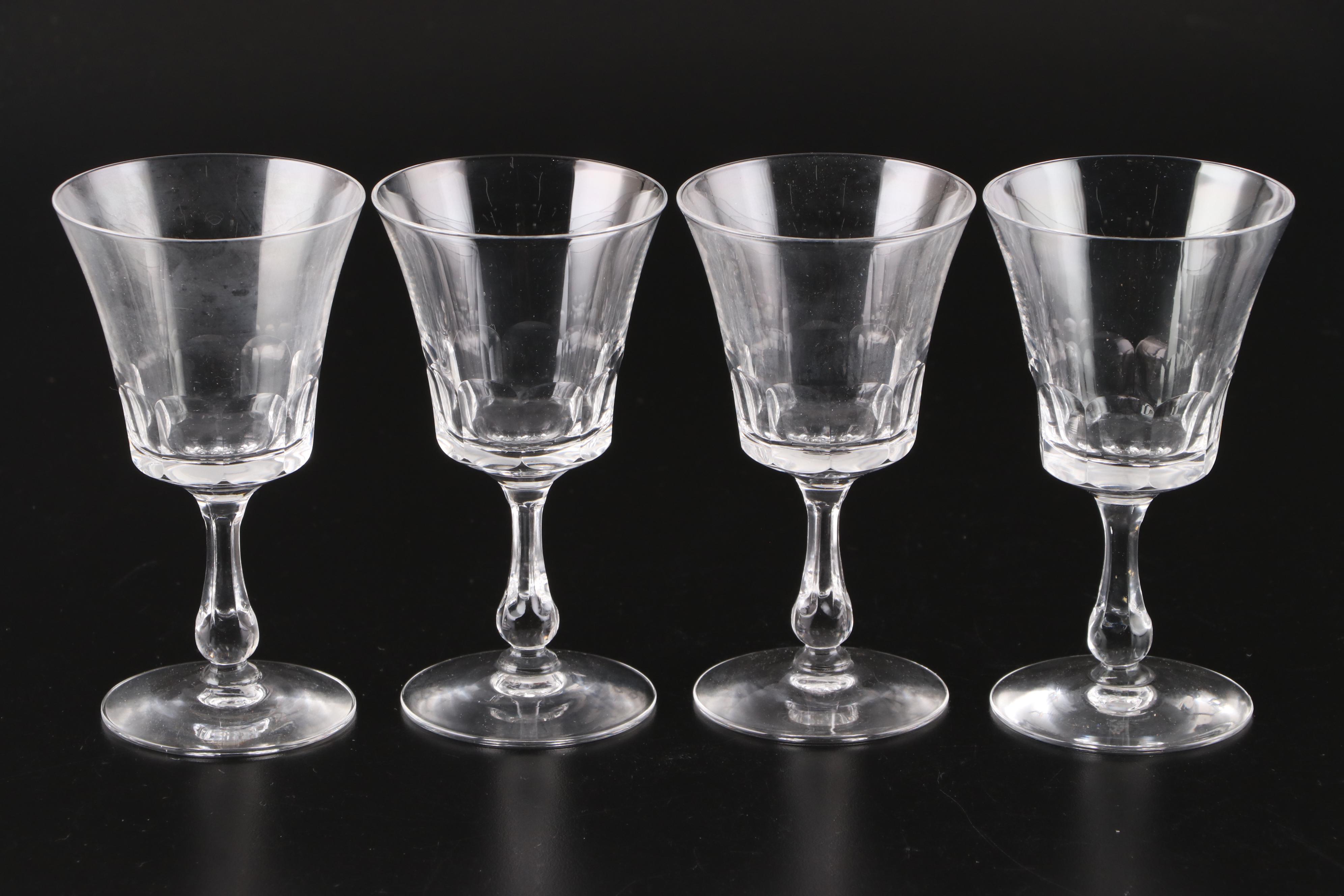 Fostoria "Georgian" Clear Glass Clarets and Wine Glasses, 1961-1982