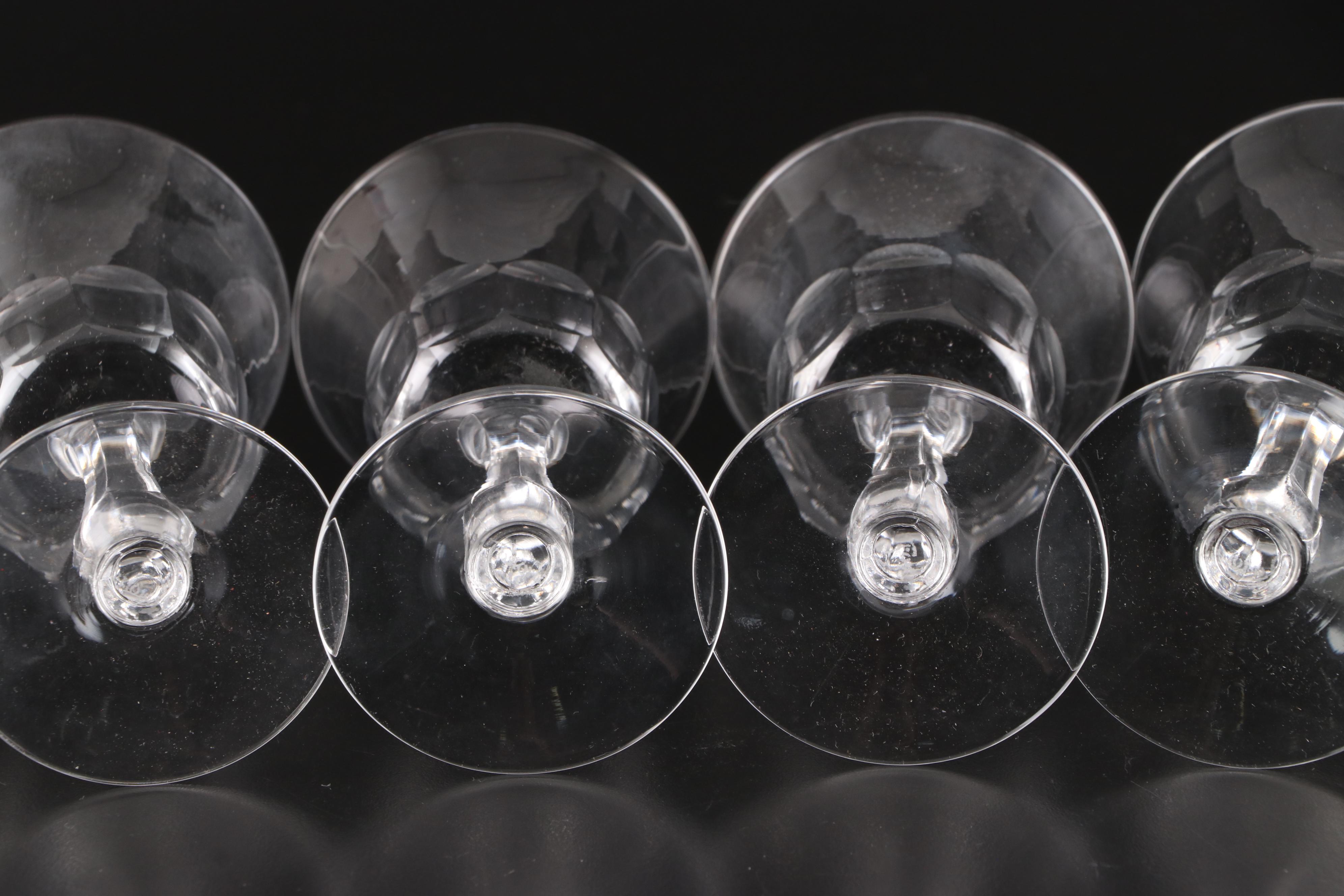 Fostoria "Georgian" Clear Glass Clarets and Wine Glasses, 1961-1982