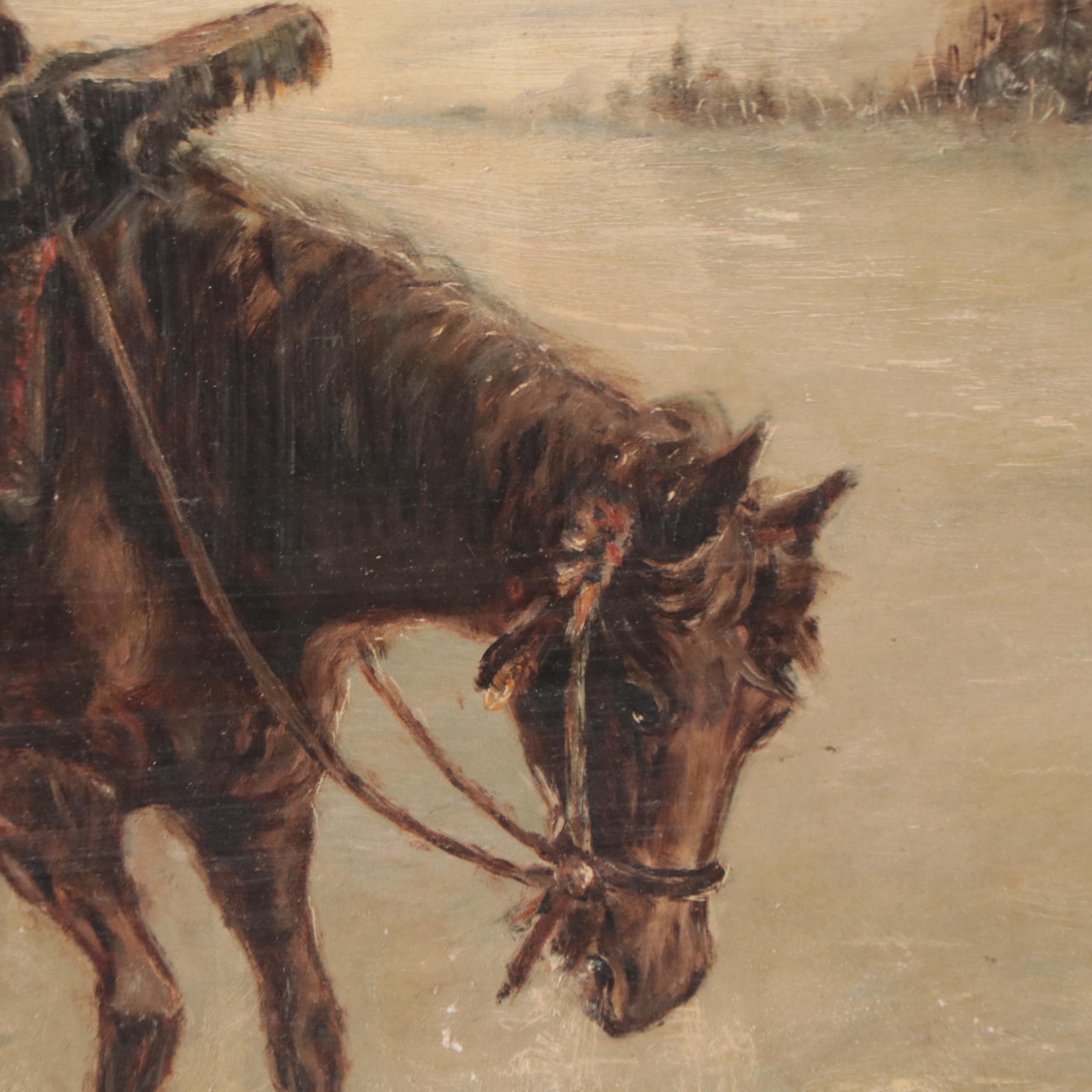 Oil Painting After Frank Paul Sauerwein "Winter Colorado," Late 19th Century