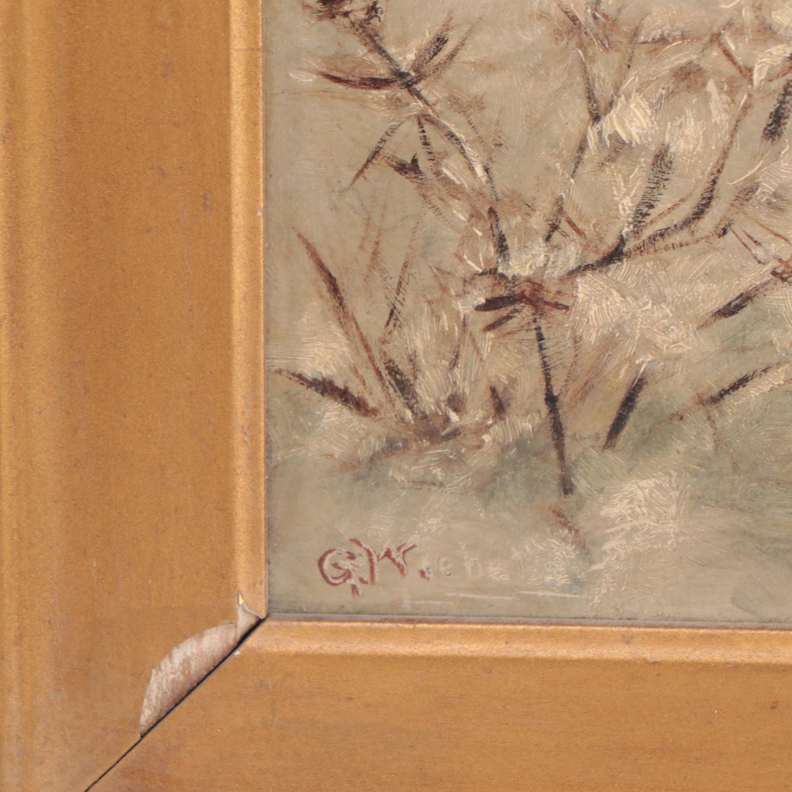 Oil Painting After Frank Paul Sauerwein "Winter Colorado," Late 19th Century