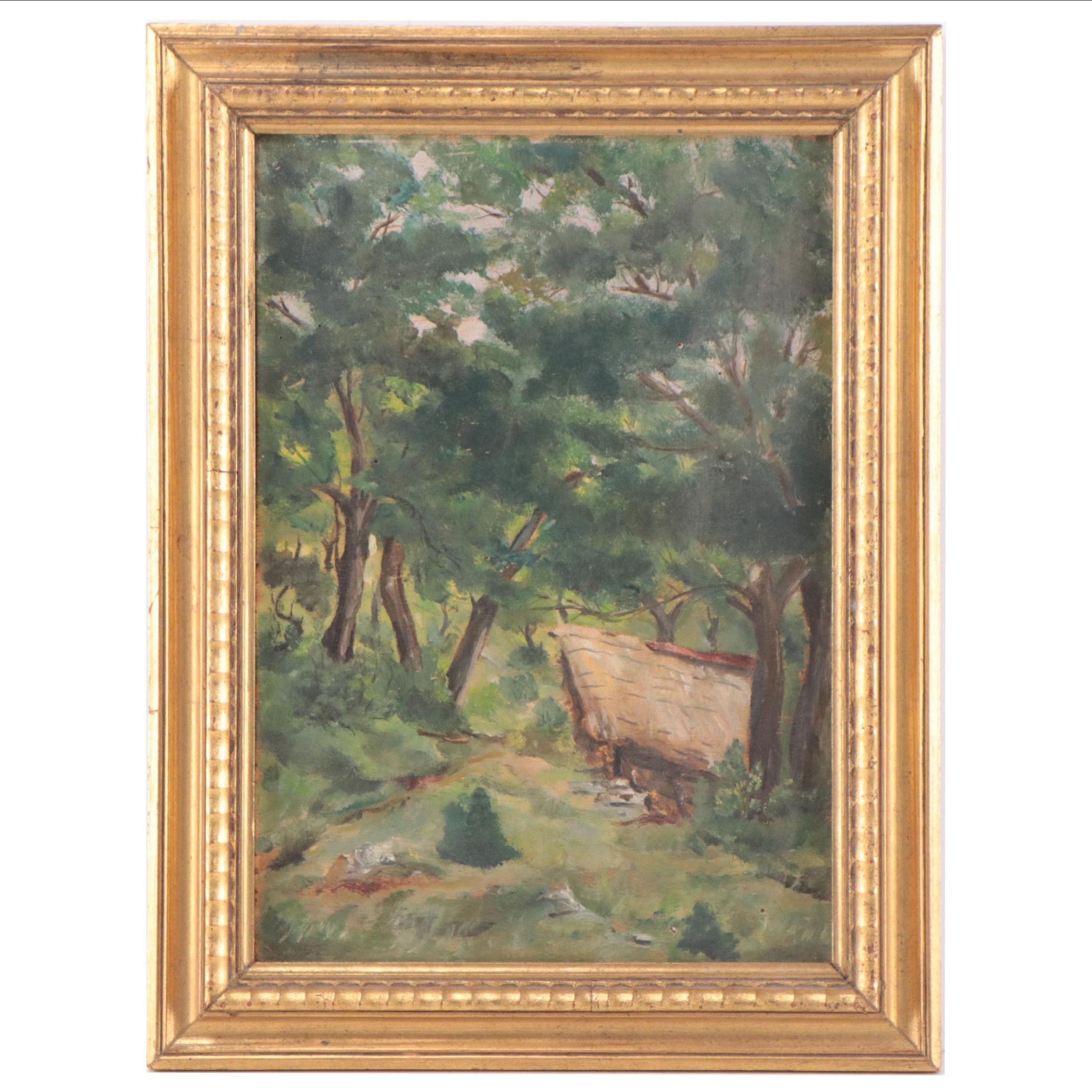 Oil Painting of Verdant Landscape