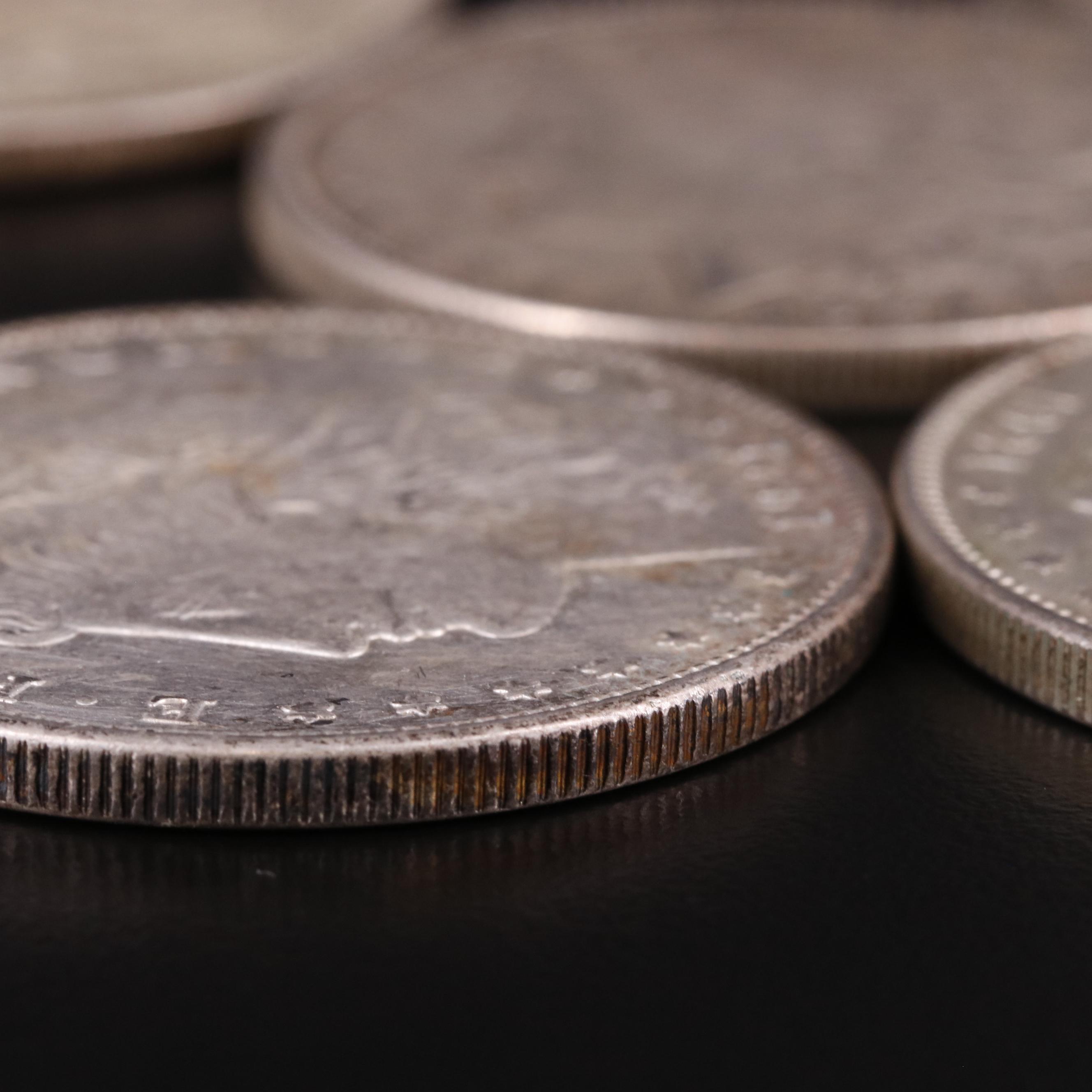 Five Morgan Silver Dollars