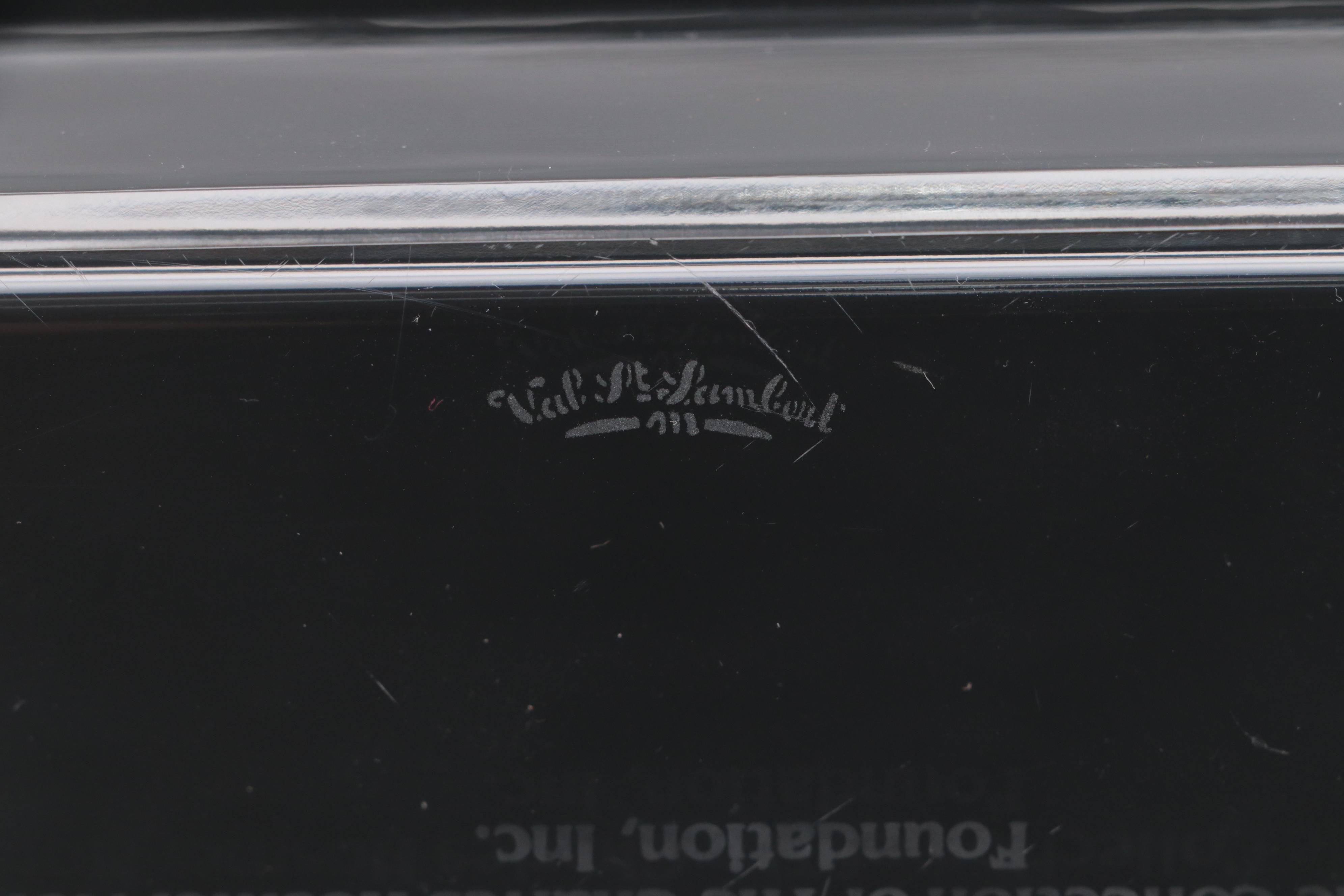 Val St. Lambert Etched Crystal Presentation Box from Tiffany Exhibit