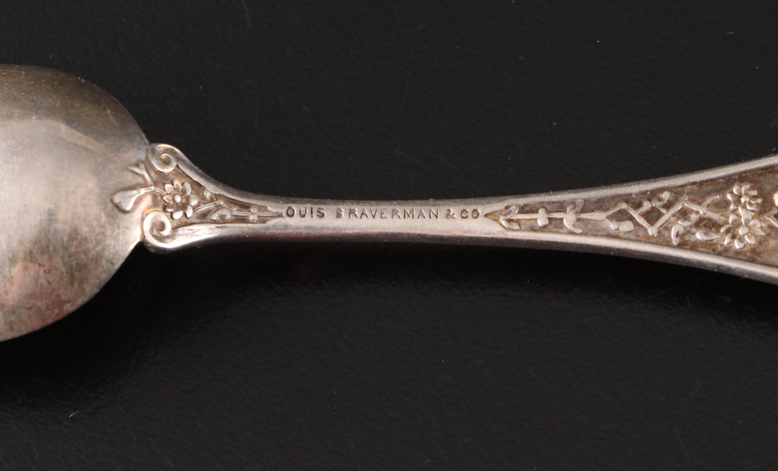 Louis Braverman & Co Sterling Silver Teaspoon, Late 19th/ Early 20th Century