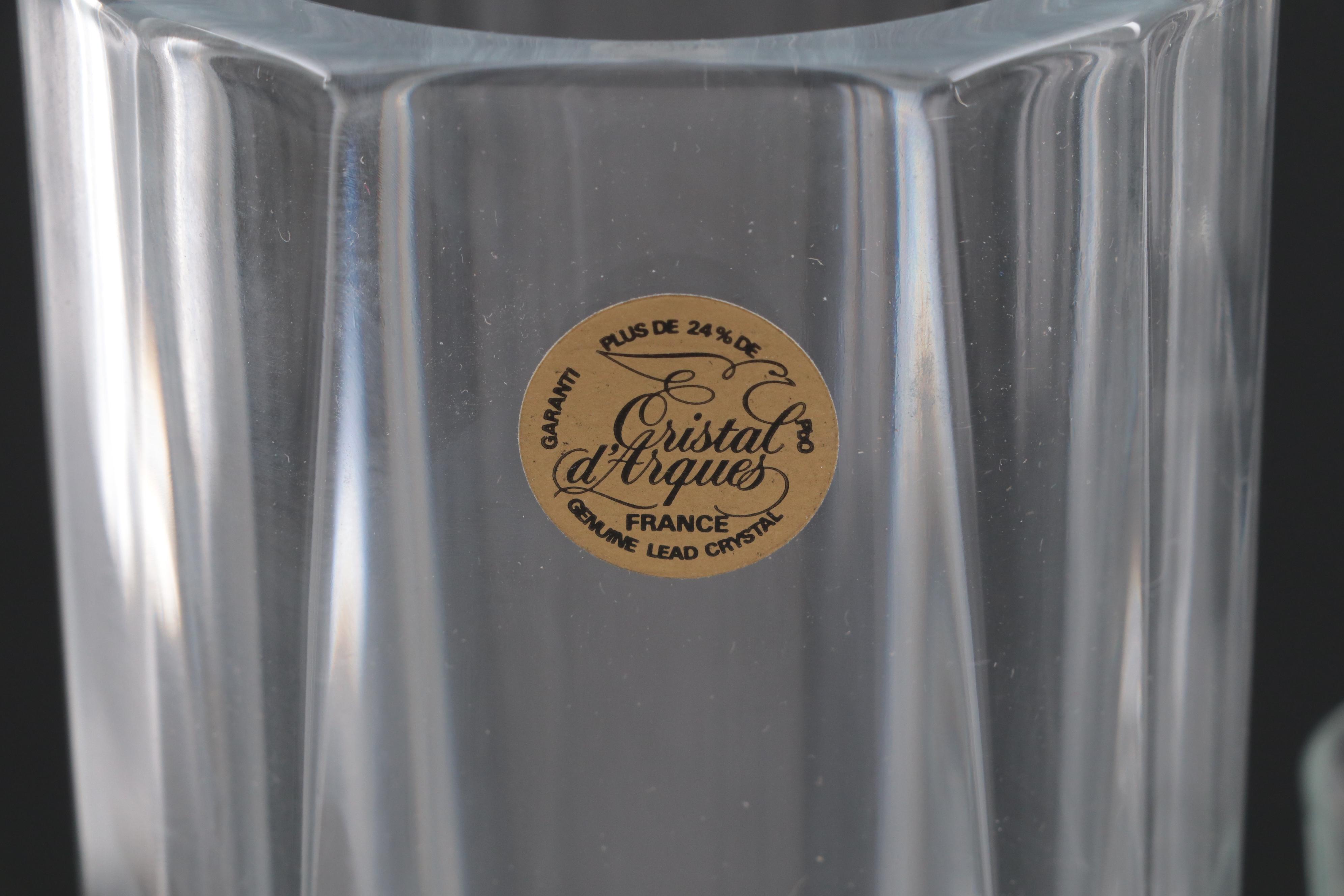 Seed Glass, Cristal D'Arques and Bohemia Crystal With Dansk Glass Vases