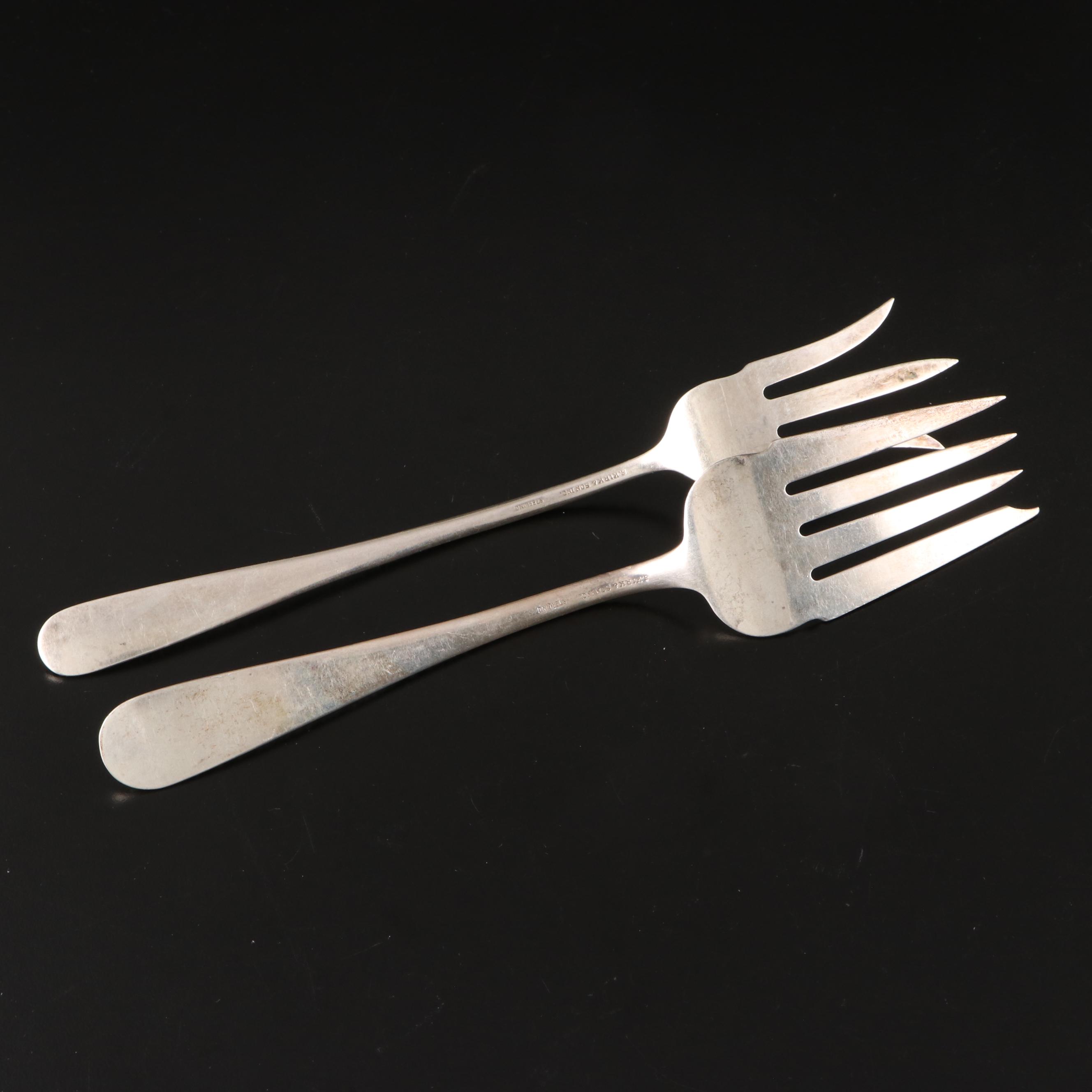 S. Kirk & Son Inc. Sterling Silver "Repoussé" Salad Fork and Serving Utensils