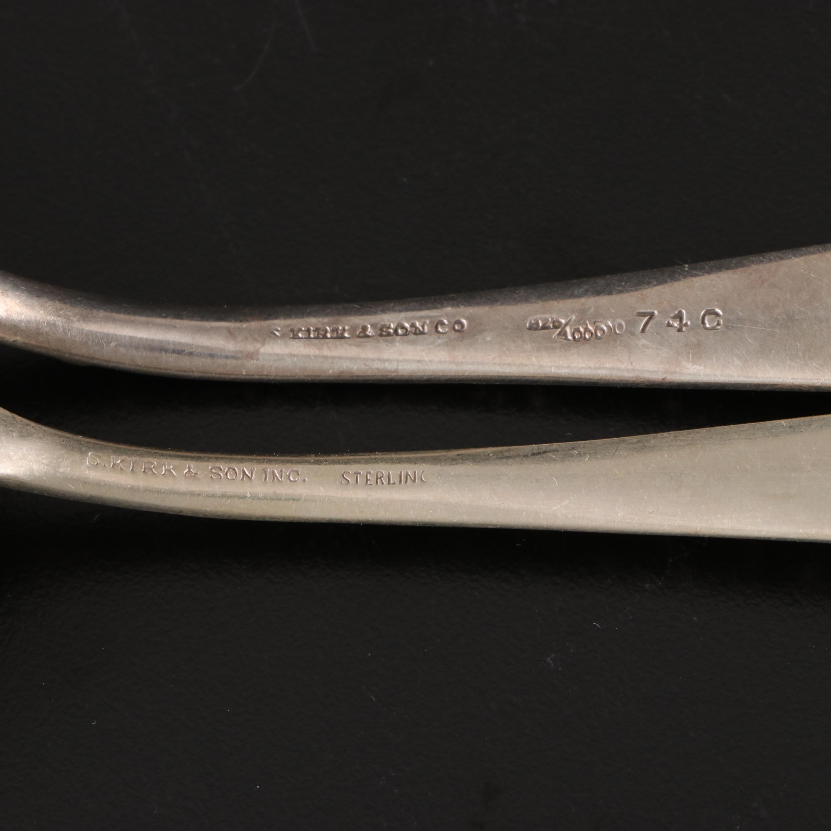 S. Kirk & Son Inc. Sterling Silver "Repoussé" Salad Fork and Serving Utensils