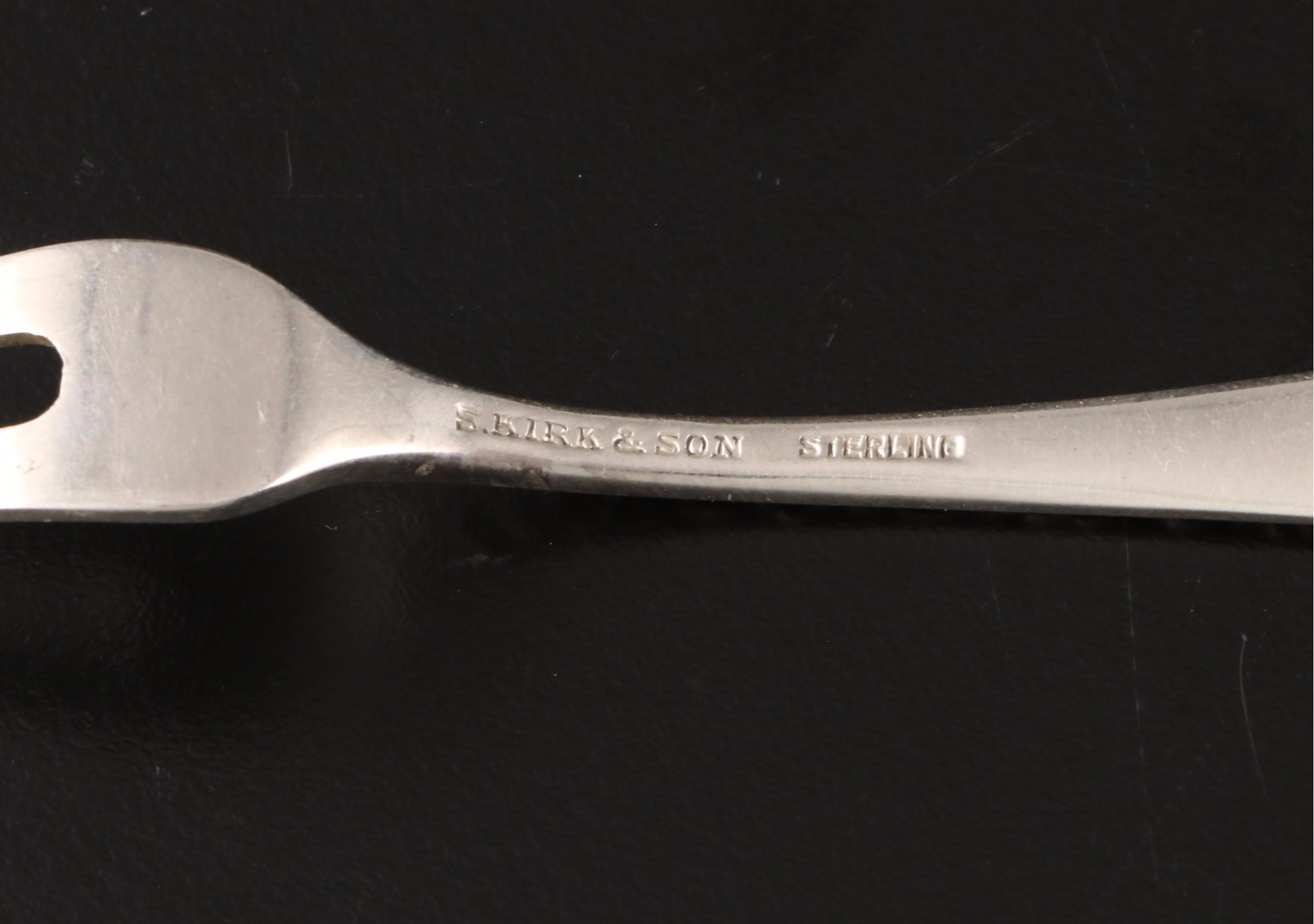 S. Kirk & Son Inc. Sterling Silver "Repoussé" Salad Fork and Serving Utensils